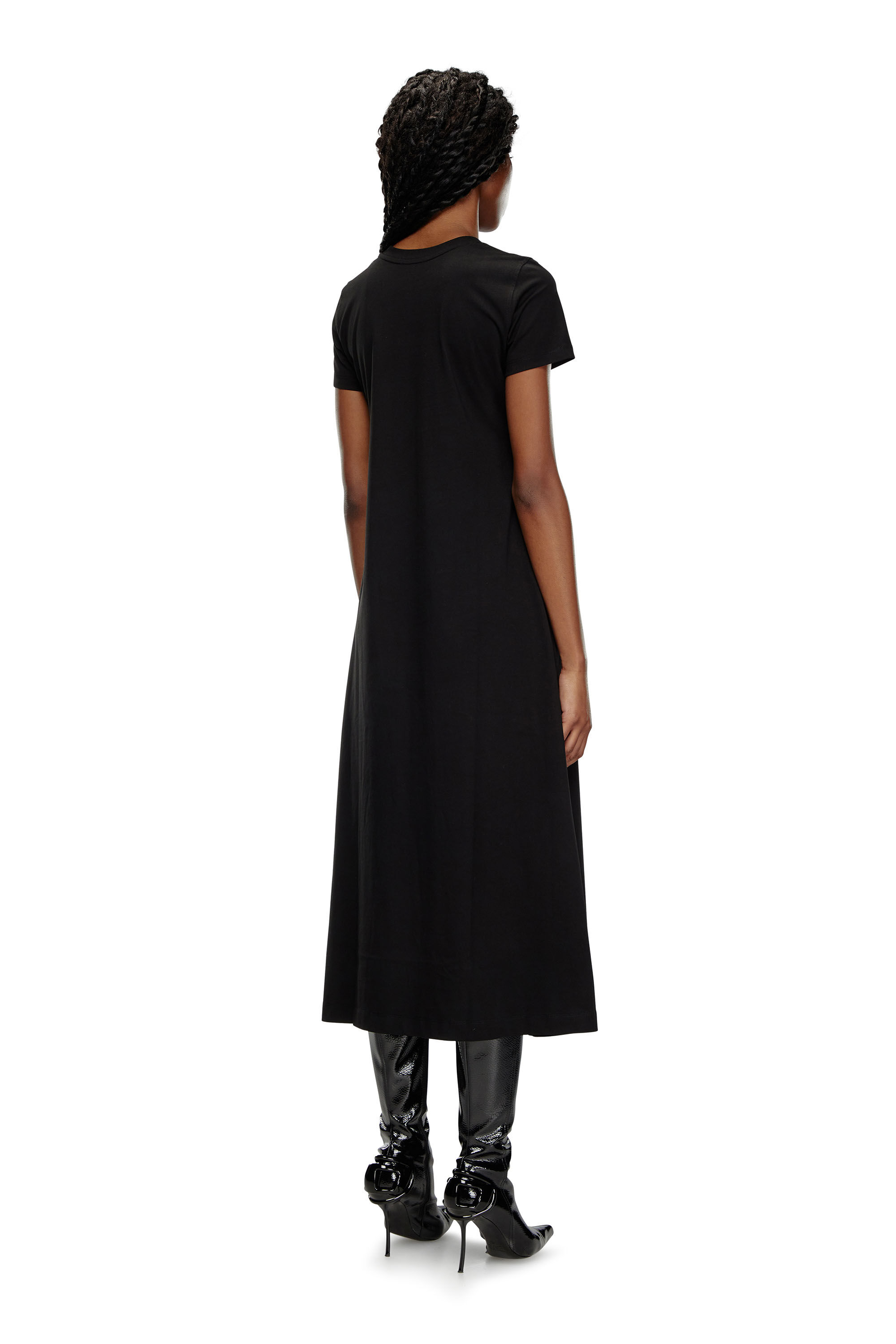 Diesel - D-ALIN-OD, Damen T-Shirt-Kleid mit D-Stickerei in Schwarz - 3