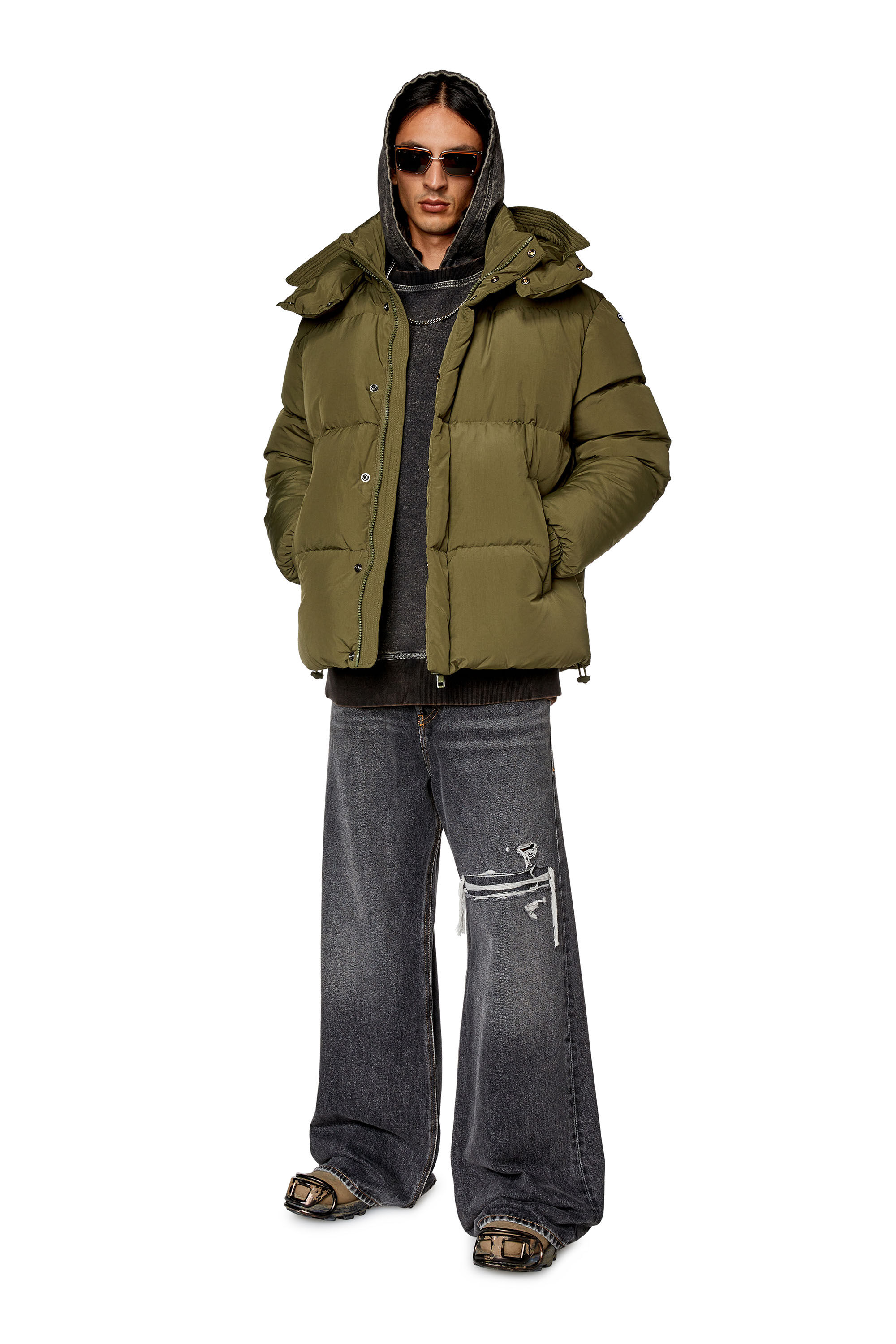 W ROLFYS Men s Puffer jacket in recycled nylon taslan Diesel