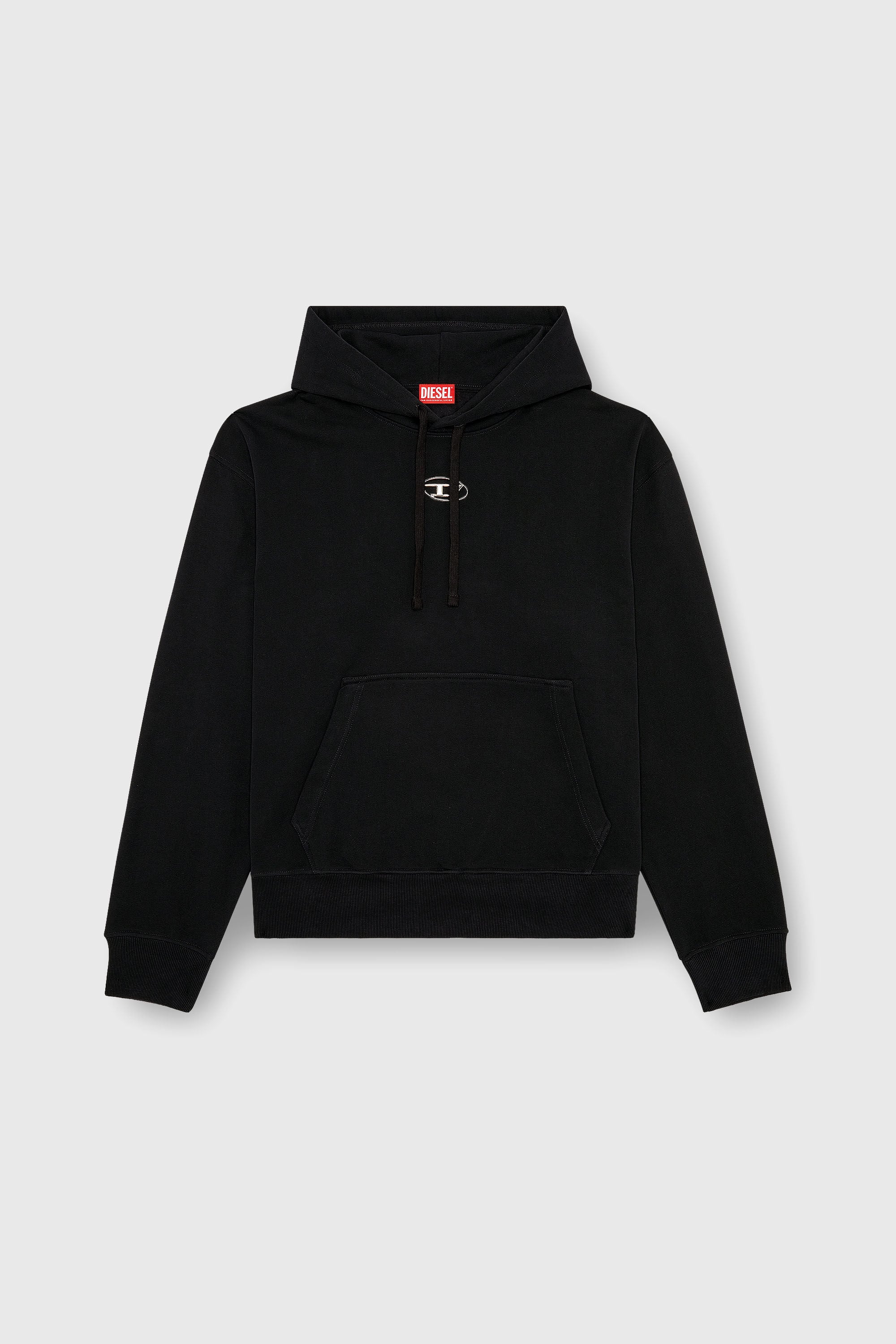 Diesel - S-MACS-HOOD-OD, Herren Hoodie in &Uuml;bergr&ouml;&szlig;e mit Metallic-Logo in Schwarz - 2