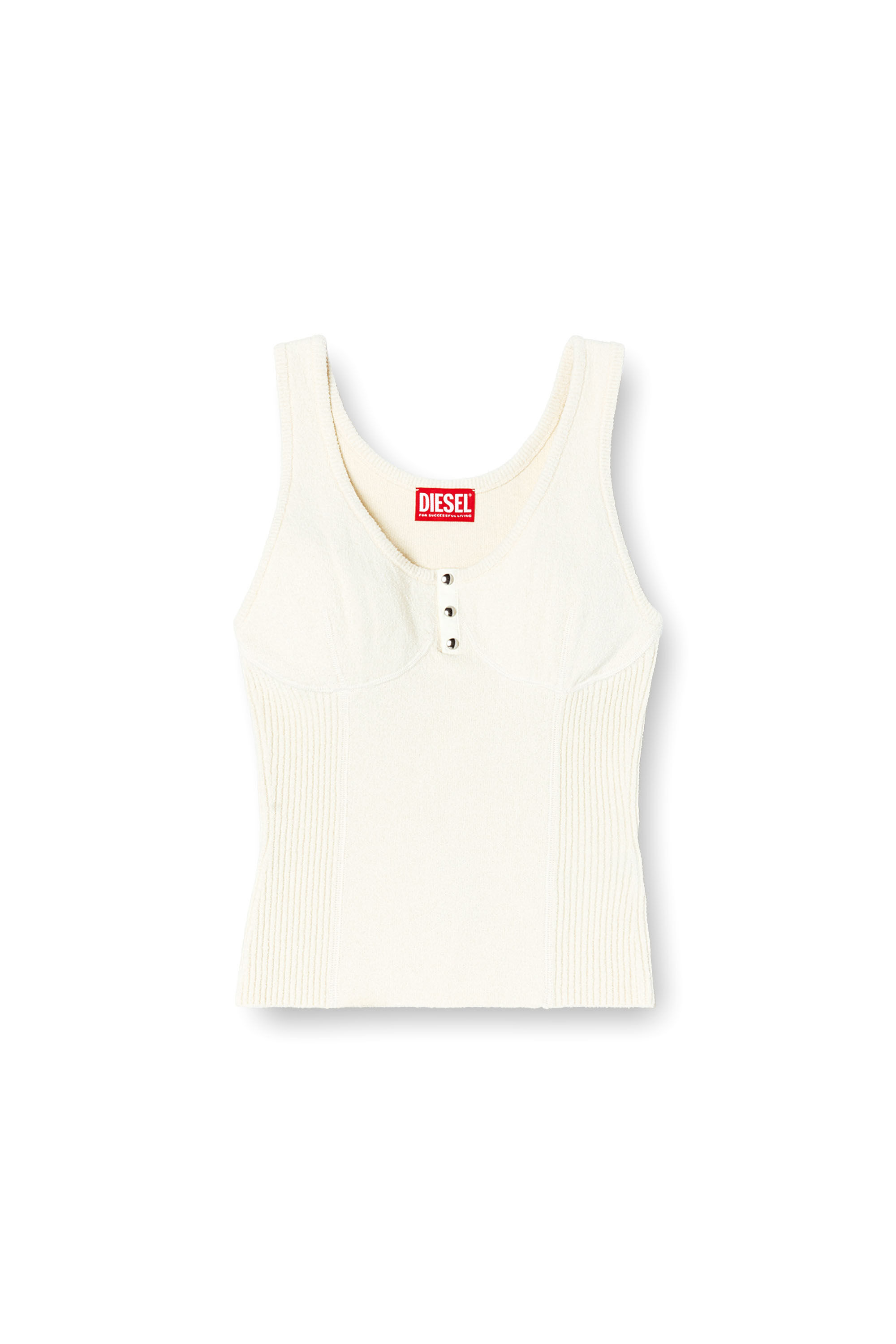 Diesel - M-LIANNE, Damen Strick-Tanktop in Bustier-Optik in Weiß - 2