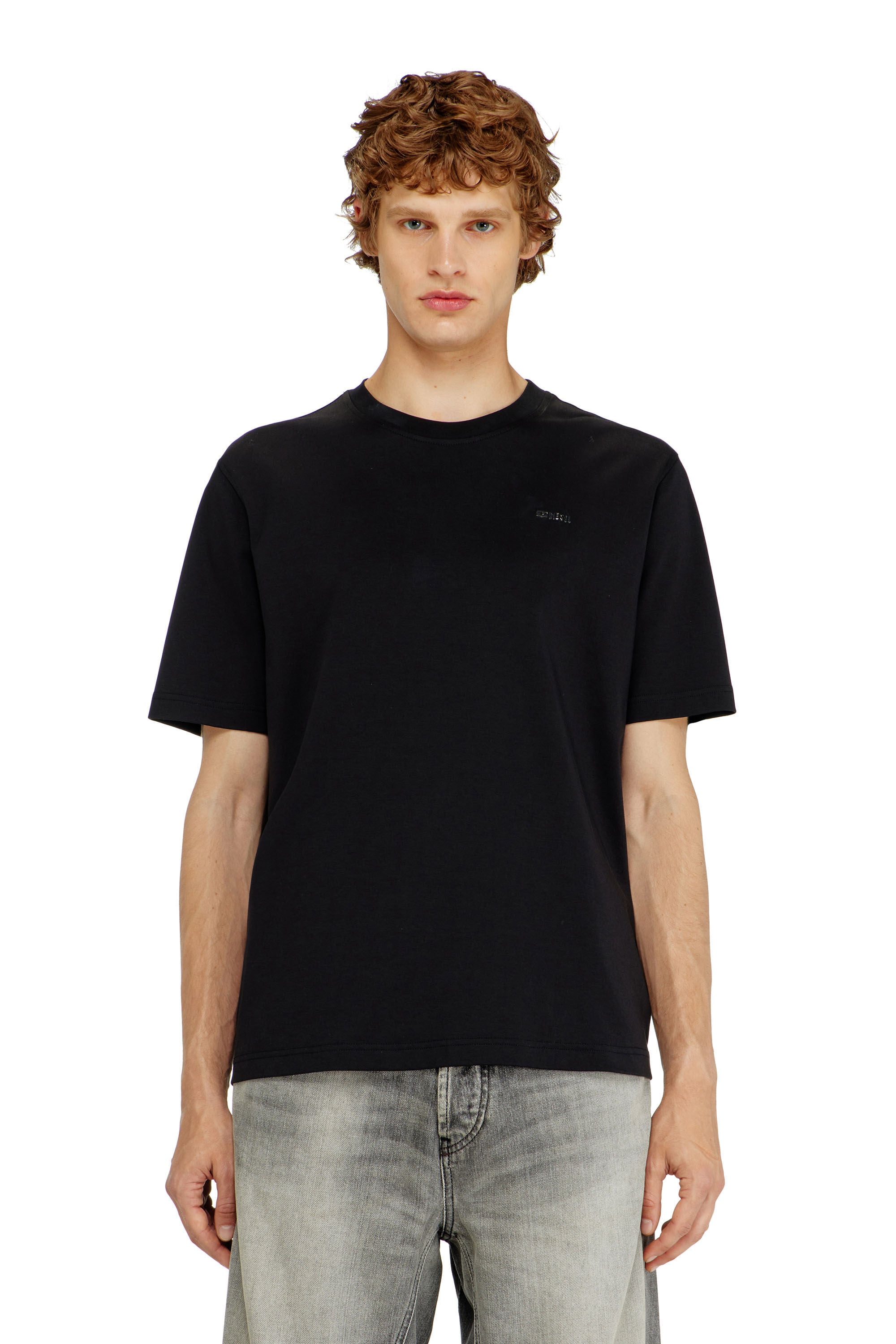 Diesel - T-ADJUST-MET, Herren Baumwoll-T-Shirt mit kleinem Logo auf der Brust in Schwarz - 3