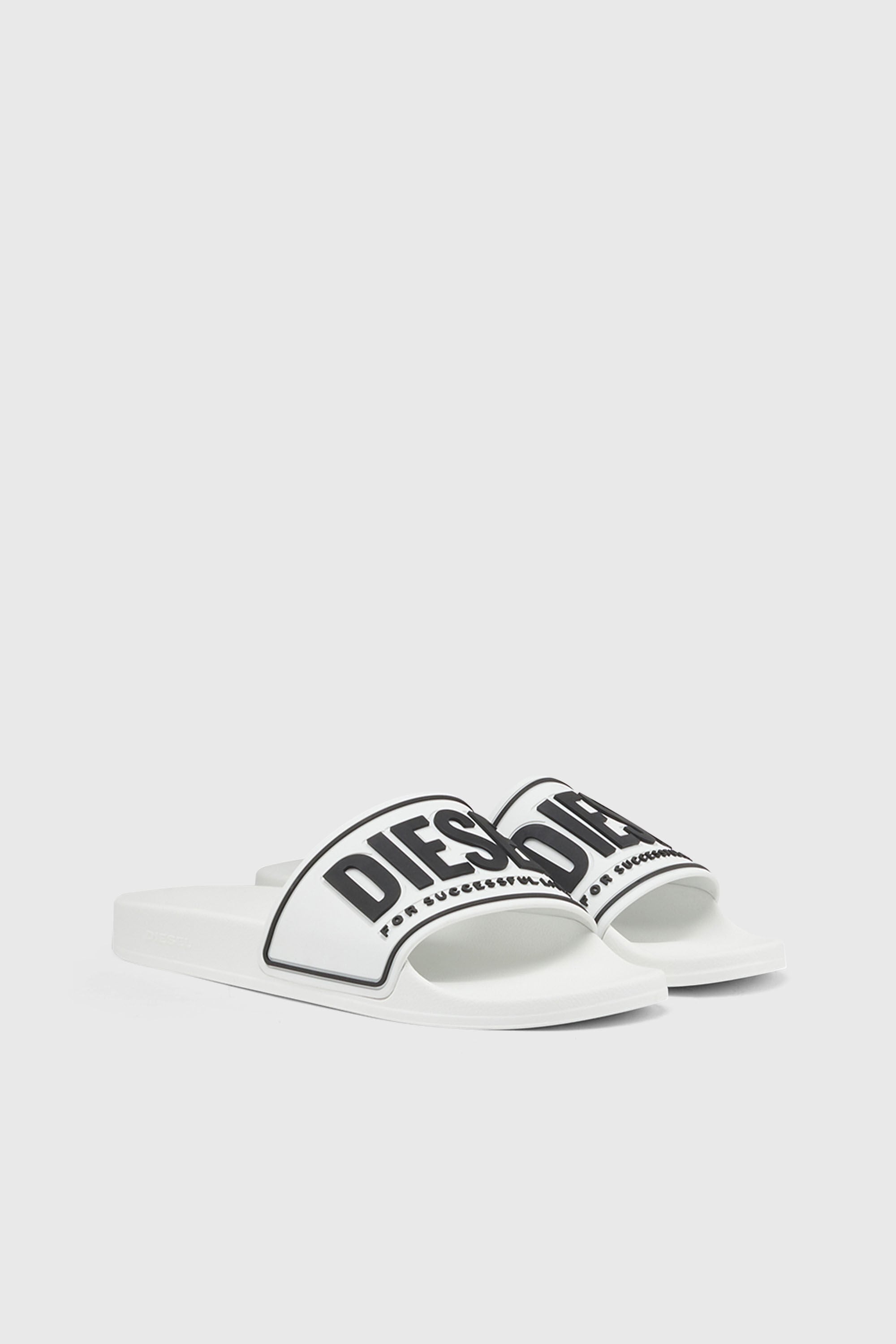 Diesel - SA-MAYEMI CC W, Woman's Sa-Mayemi-Rubber slides with embossed logo in White - 2