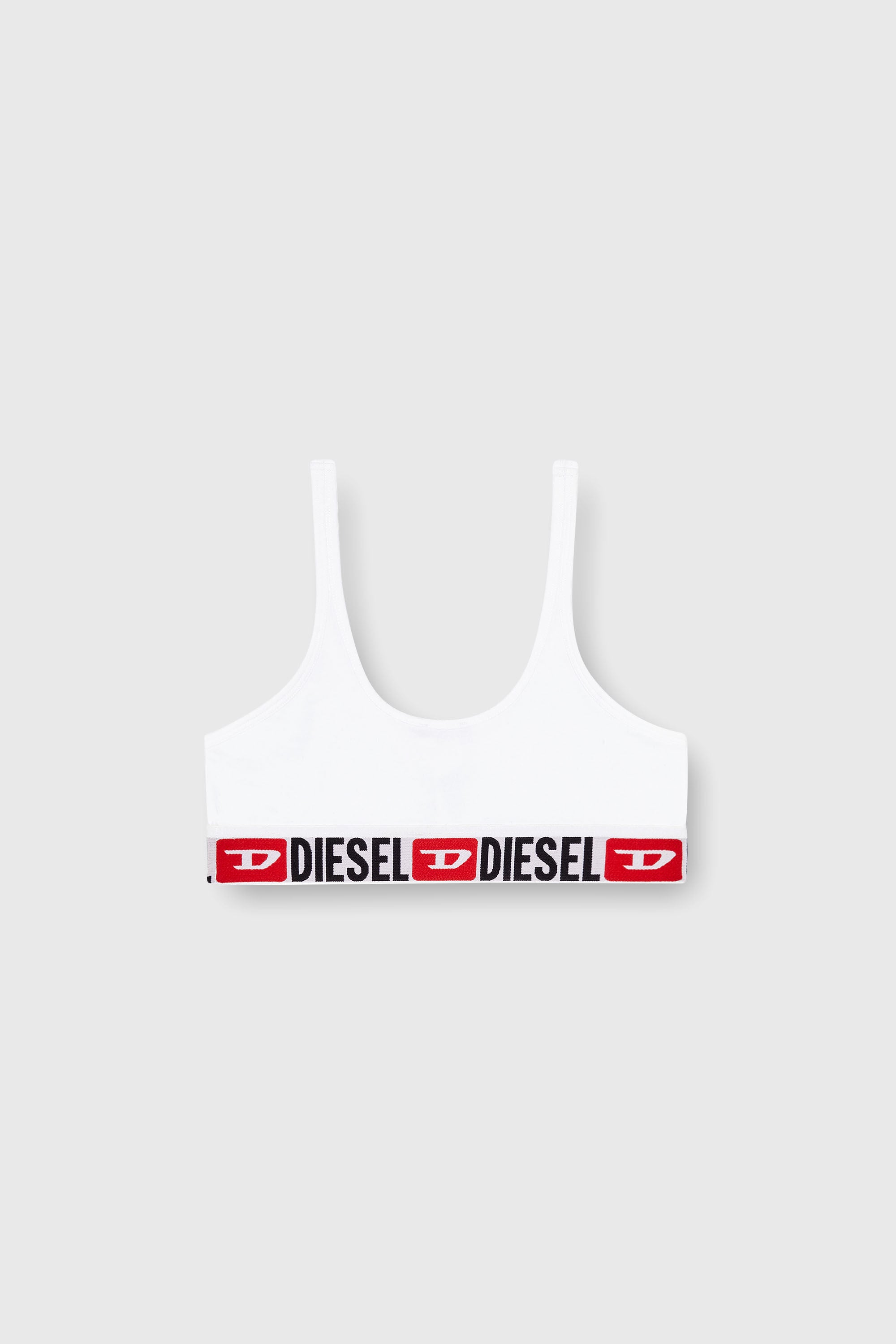 Diesel - UFSB-ORIBA, Damen Bralette mit Logoband in Wei&szlig; - 2