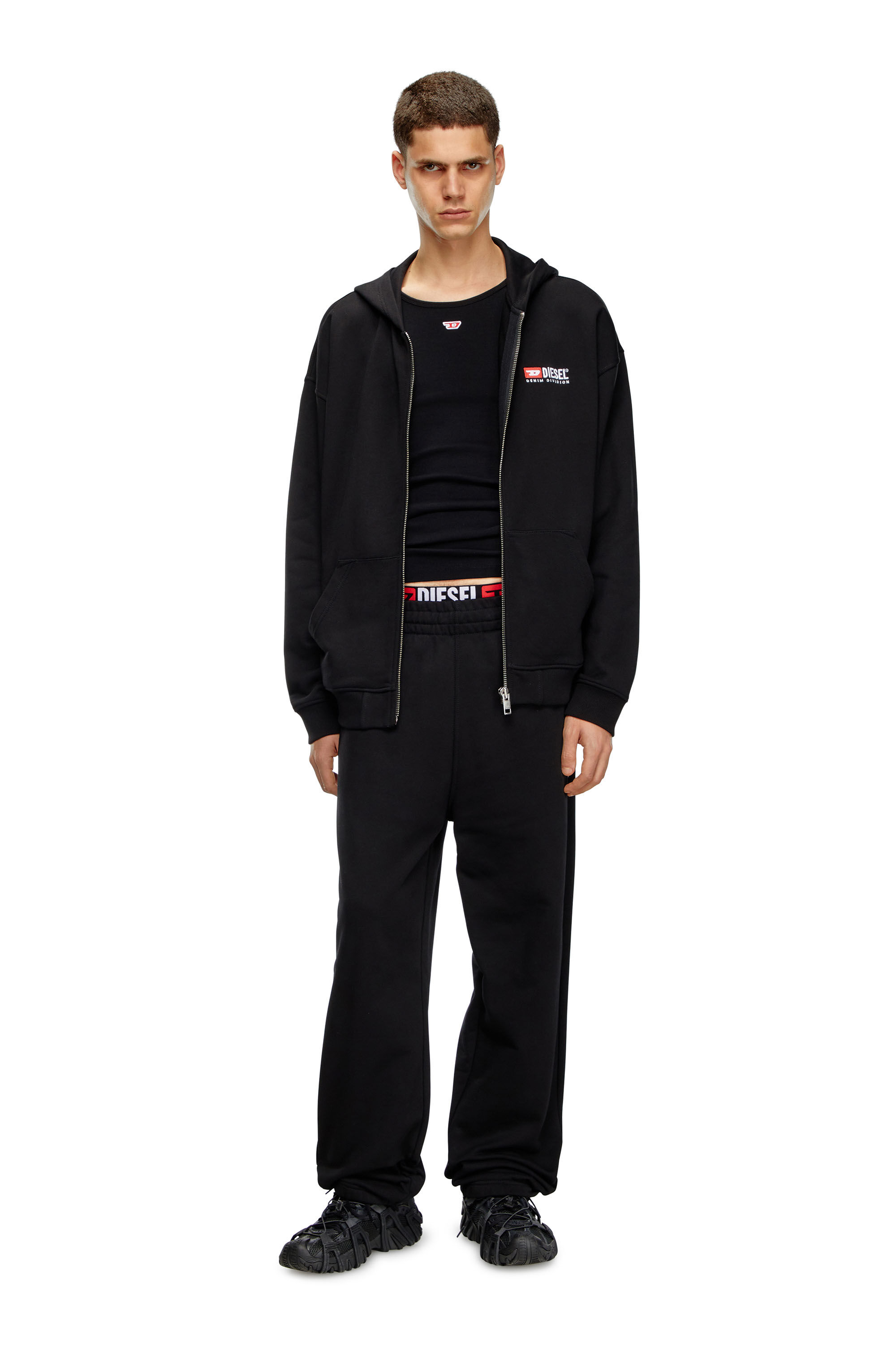 Diesel - S-BOXT-HOOD-ZIP-DIV, Schwarz - Image 1