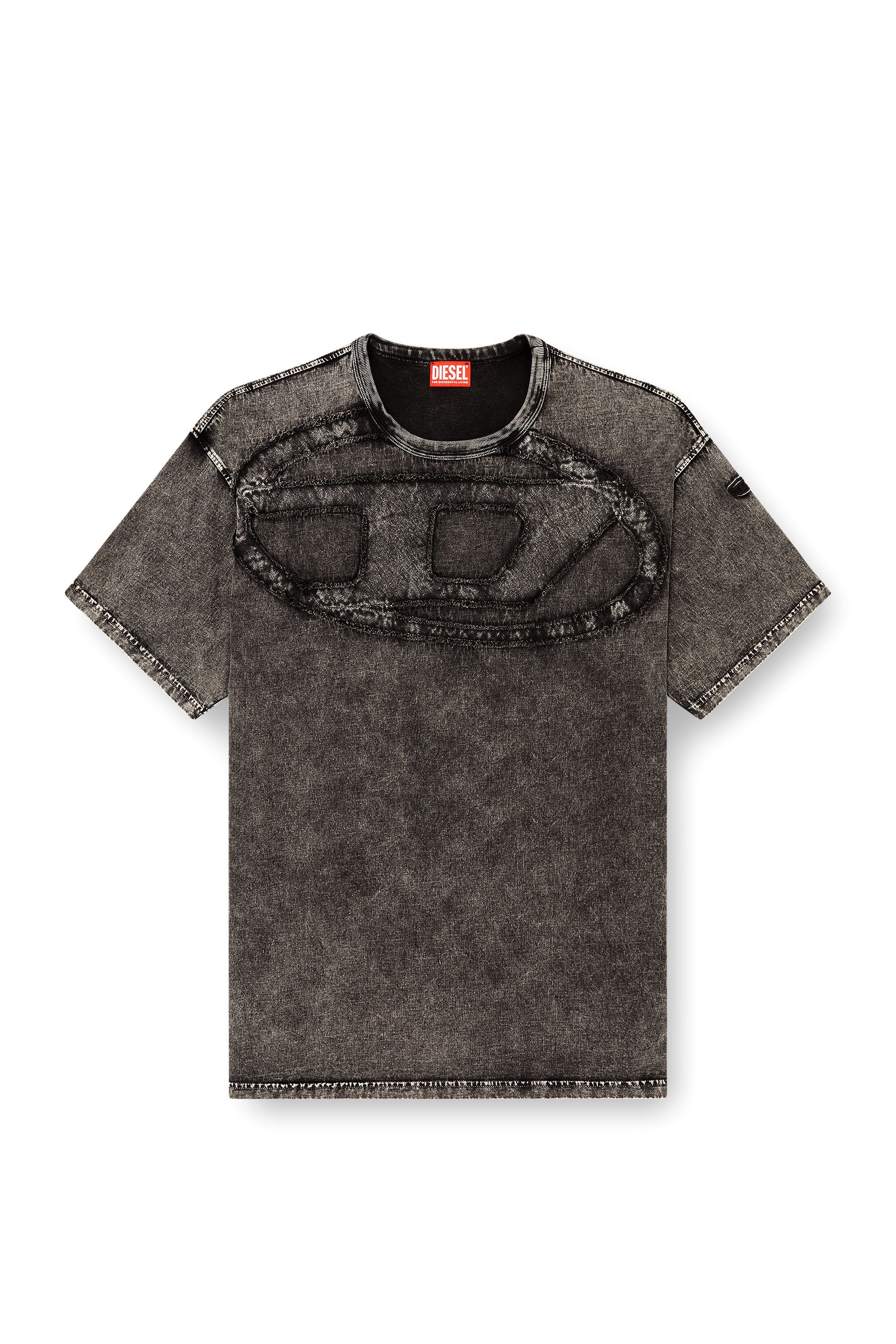 Diesel - T-BOXT-DEN, Herren Lockeres Baumwoll-T-Shirt mit Oval-D-Applikation in Schwarz - 2