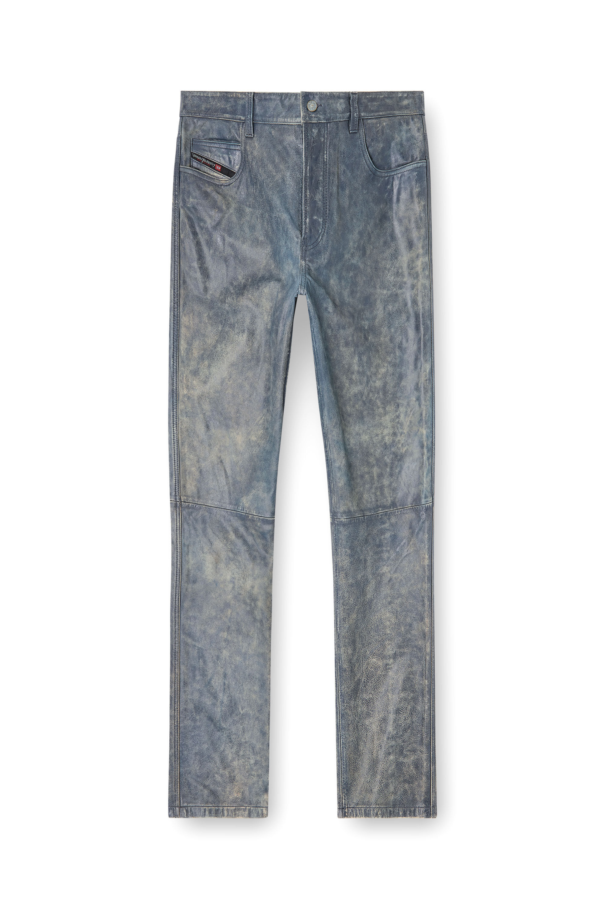 Diesel - P-VYLL-QMBW, Herren Jeansschnitt-Lederhosen in Blau - 2