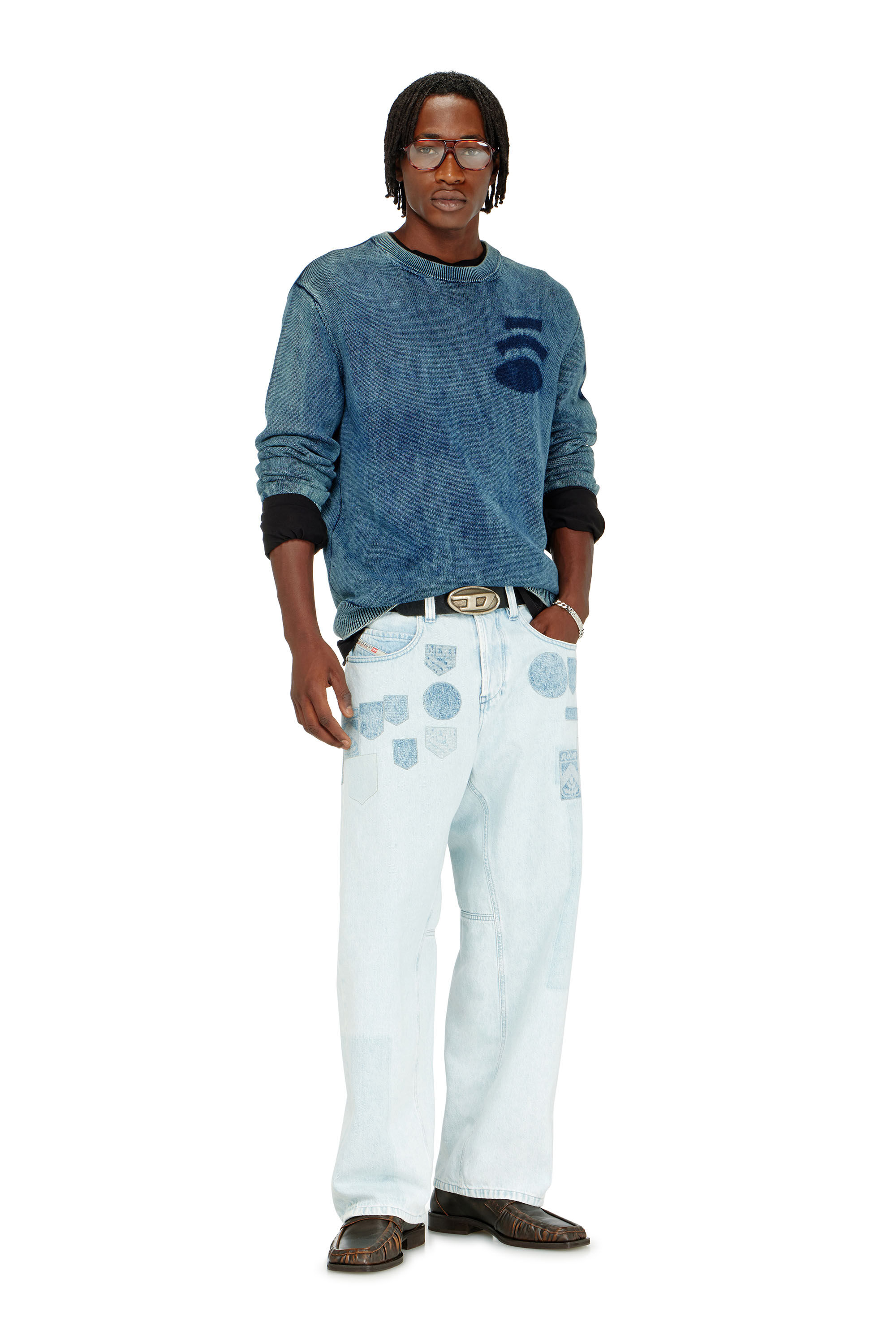 Diesel - Unisex's Relaxed Jeans 1997 D-Enim-M 0IFBQ, Light Blue - 1