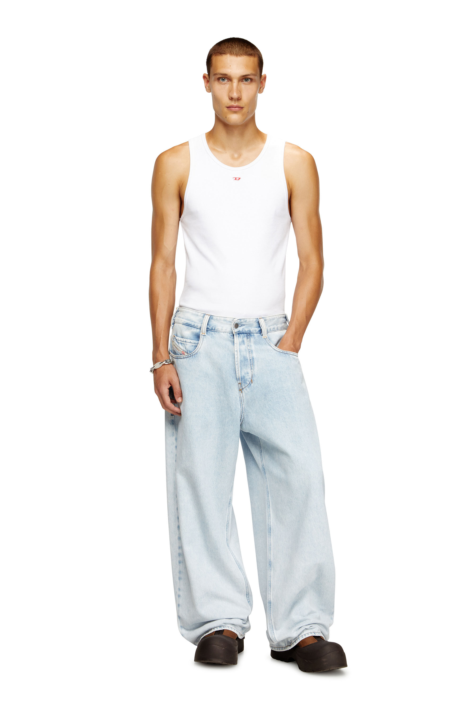 Diesel - T-LIFTY-D, Herren Tanktop mit Mini-D-Logo-Patch in Weiß - 1