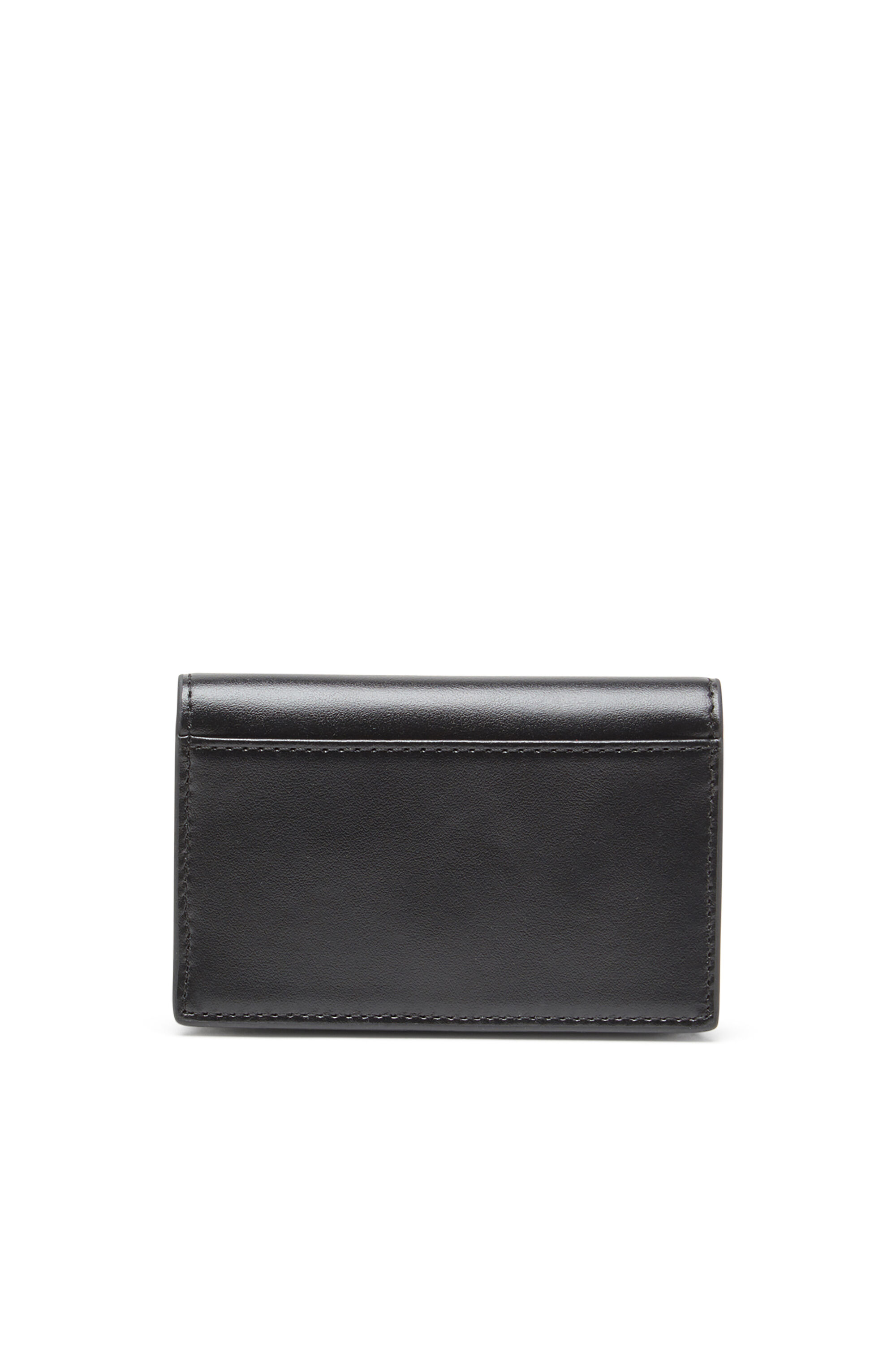 Diesel - 1DR CARD HOLDER IV, Damen Kartenetui aus Leder mit emailliertem Oval D in Schwarz - 2
