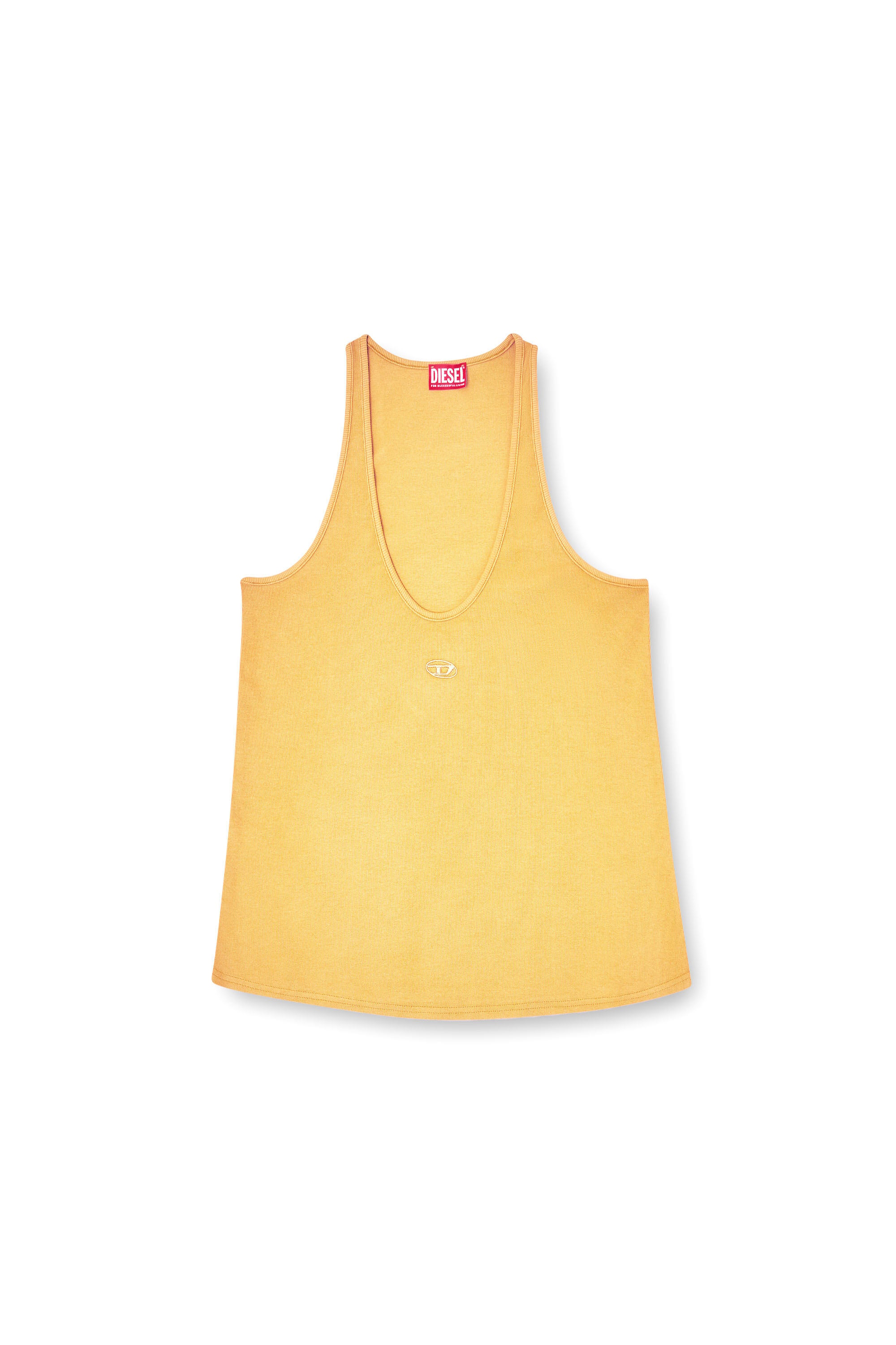 Diesel - T-IPSYA-LKDS, Damen Geripptes Tanktop mit Oval D in Orange - 2