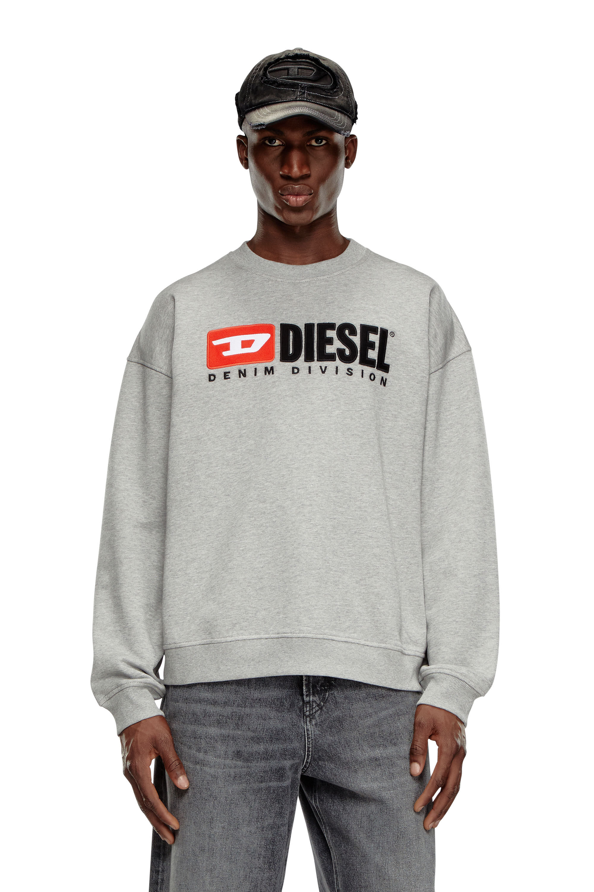 Diesel - S-BOXT-DIV, Herren Sweatshirt mit Denim Division-Logo in Grau - Image 3