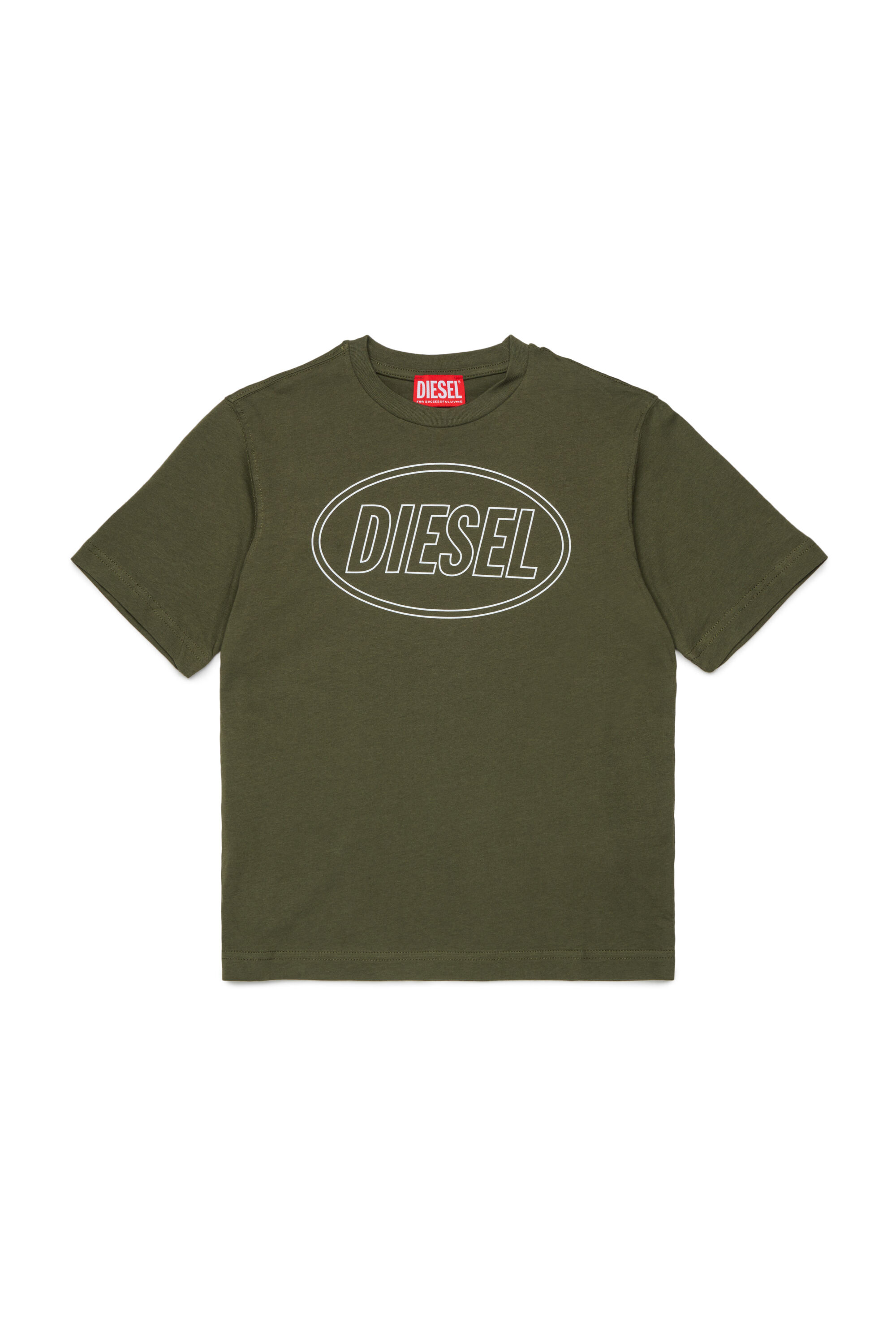 Diesel - TCIRCLE OVER, Herren Baumwoll-T-Shirt mit Diesel-Print in Armeegr&uuml;n - 1