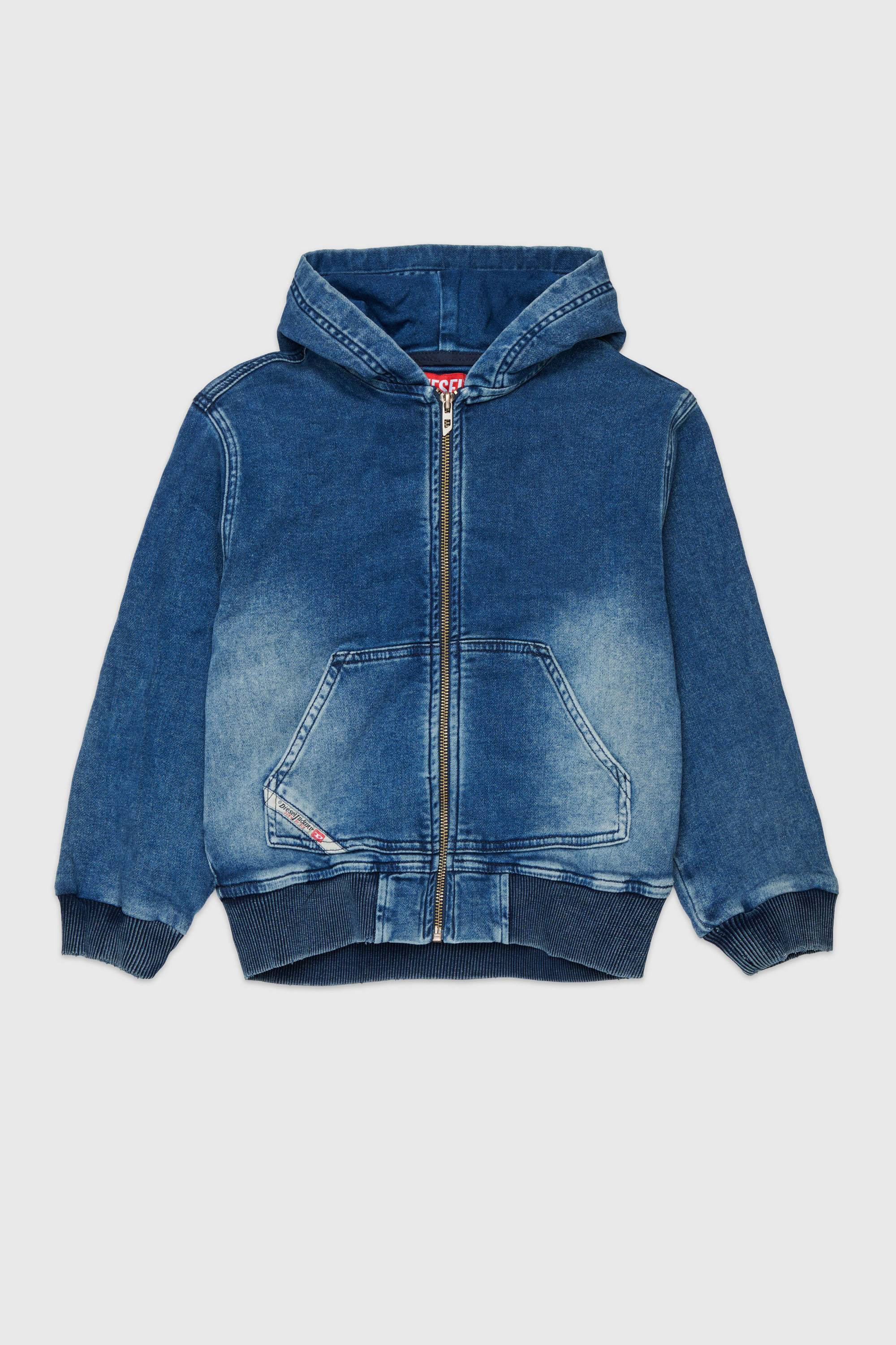 Diesel - STIMM-OVER JJJ, Herren Zip-up-Hoodie aus JoggJeans&reg; in Dunkelblau - 1