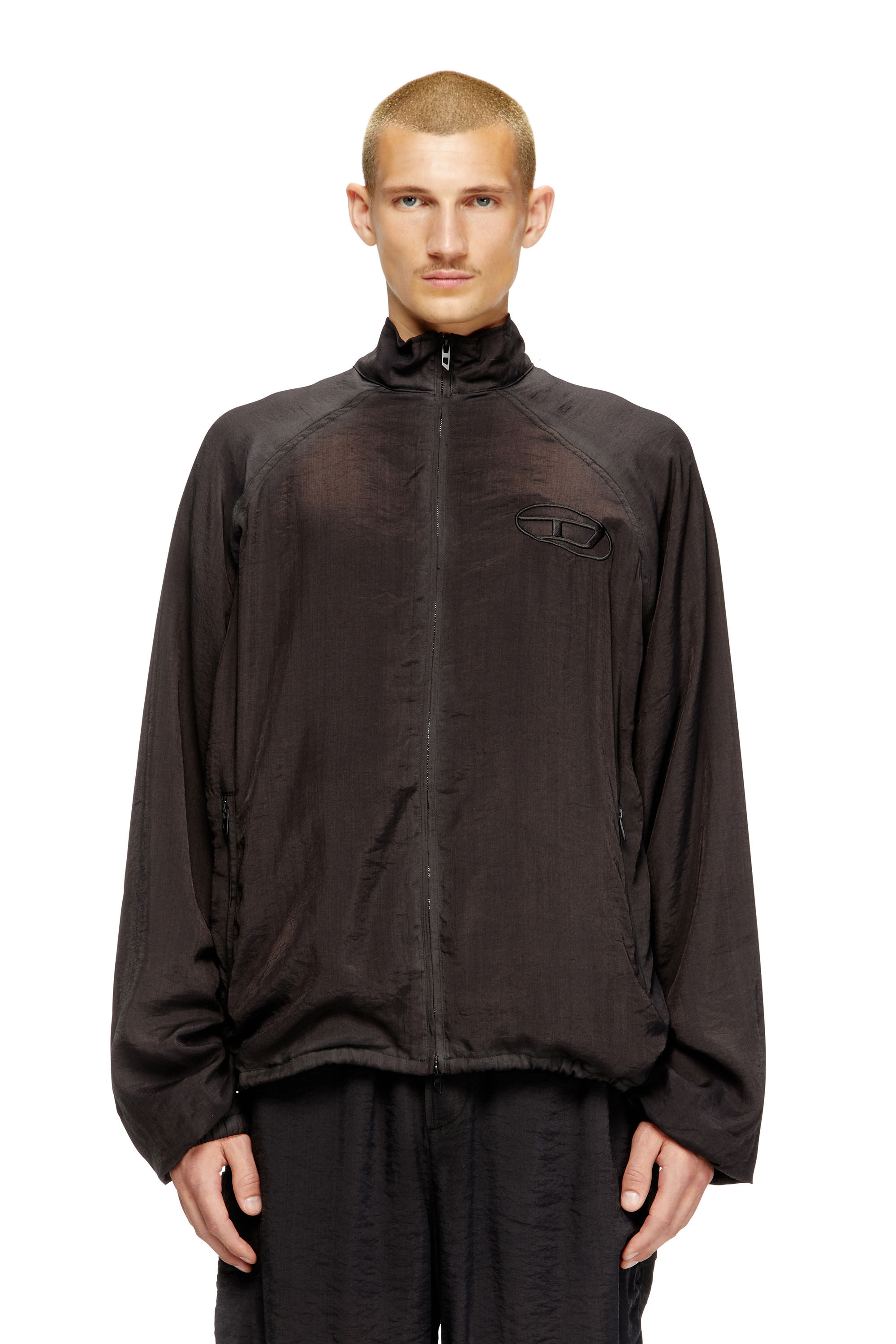 Diesel - J-HENRI-SOUVENIR, Herren Trackjacke im Souvenir-Stil mit Stickerei in Dunkelgrau - 2