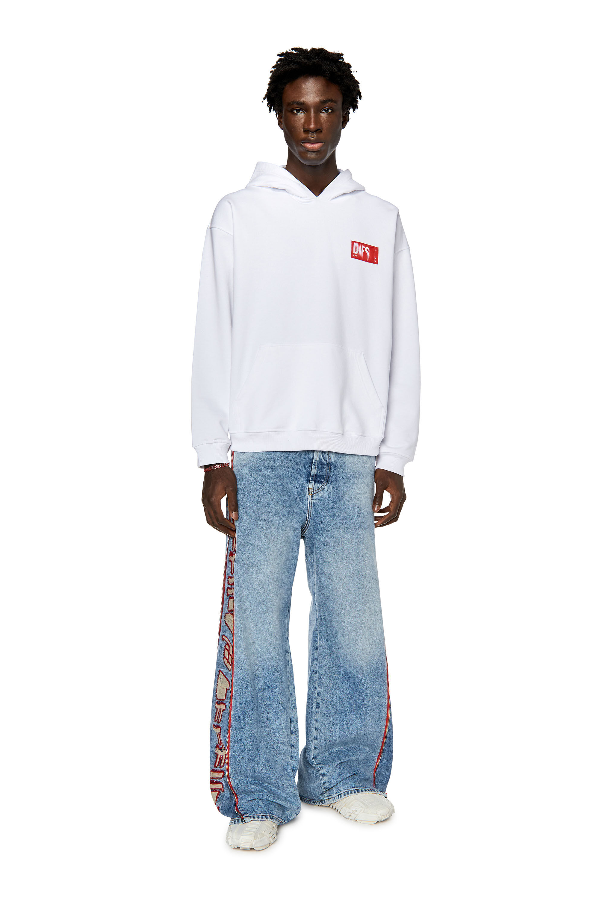 Diesel - S-NLABEL-HOOD, Weiß - Image 1