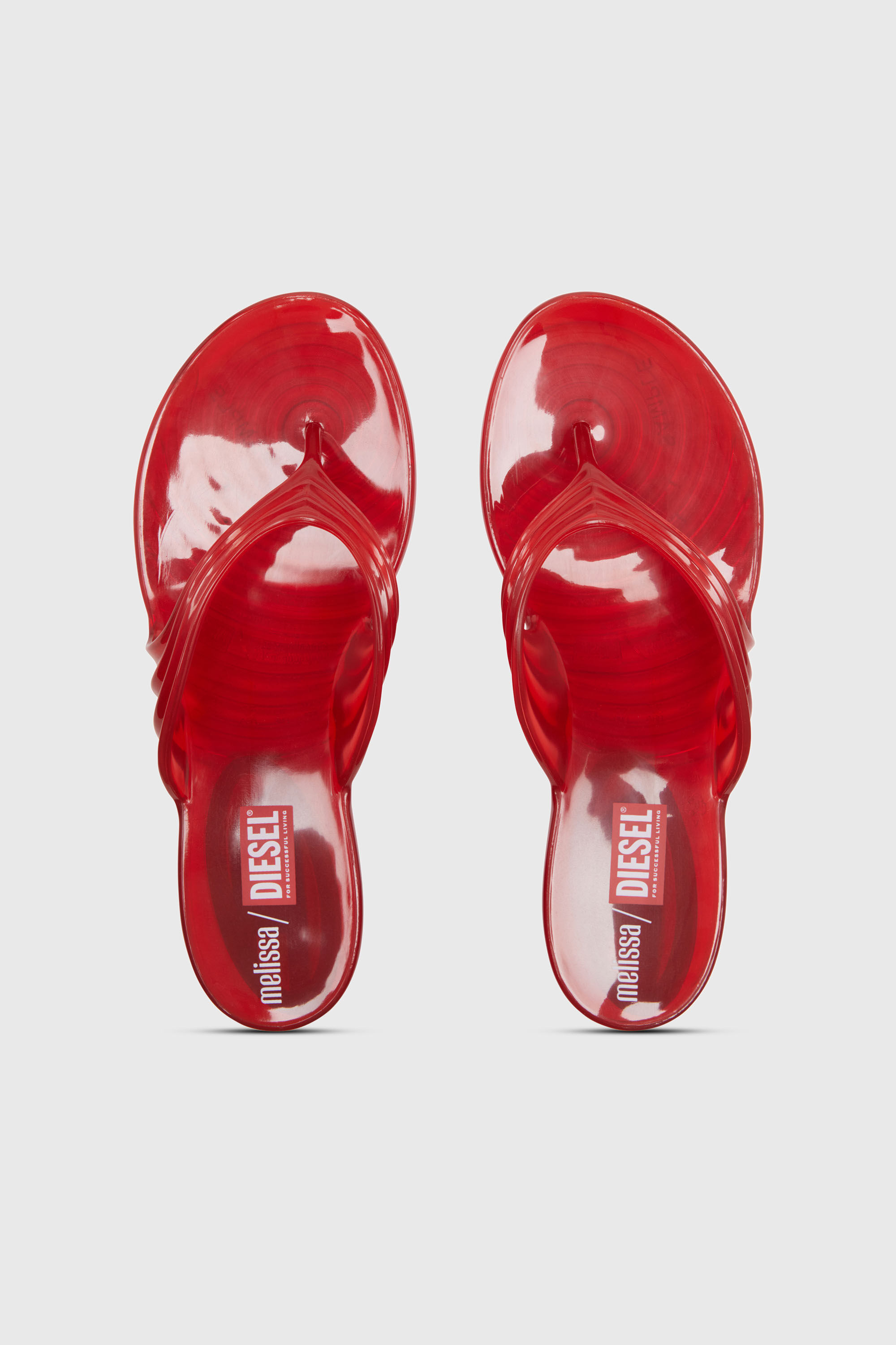 Diesel - MELISSA QUANTUM THONG, Damen K&uuml;nstlerisch gestaltete Flip-Flops aus Melflex&reg; in Rot - 4