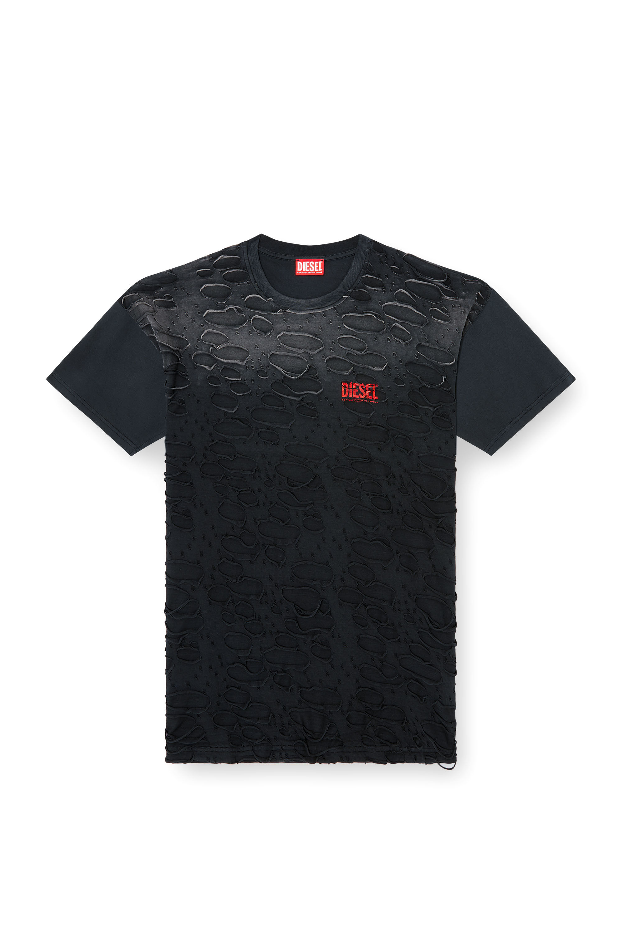 Diesel - T-BOXT-R29, Herren T-Shirt mit Lochdetail in Schwarz - 2