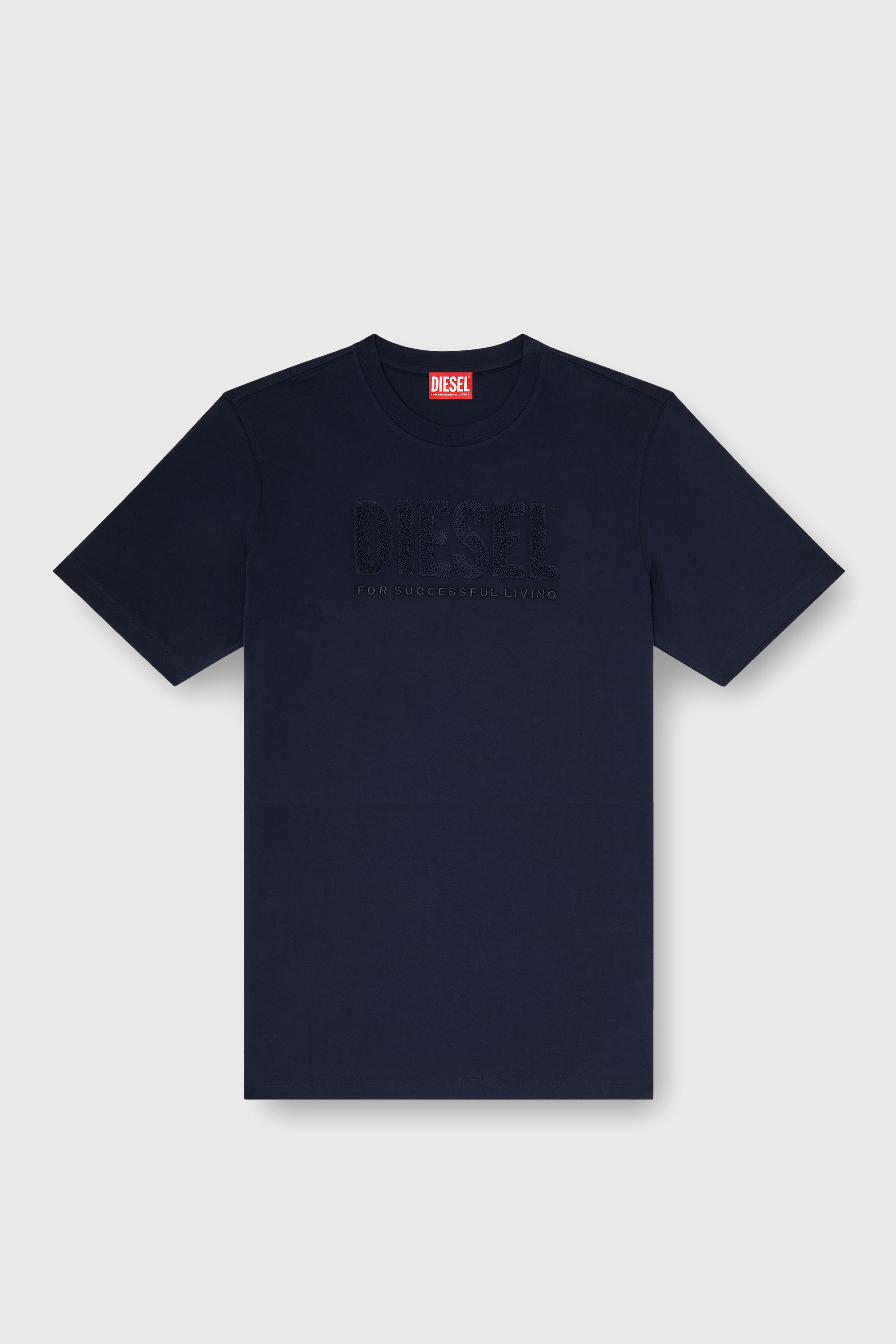 Diesel - T-JUST-OVA-T92, Herren T-Shirt aus Baumwolle mit tonalem Diesel-Logoprint in Blau - 2
