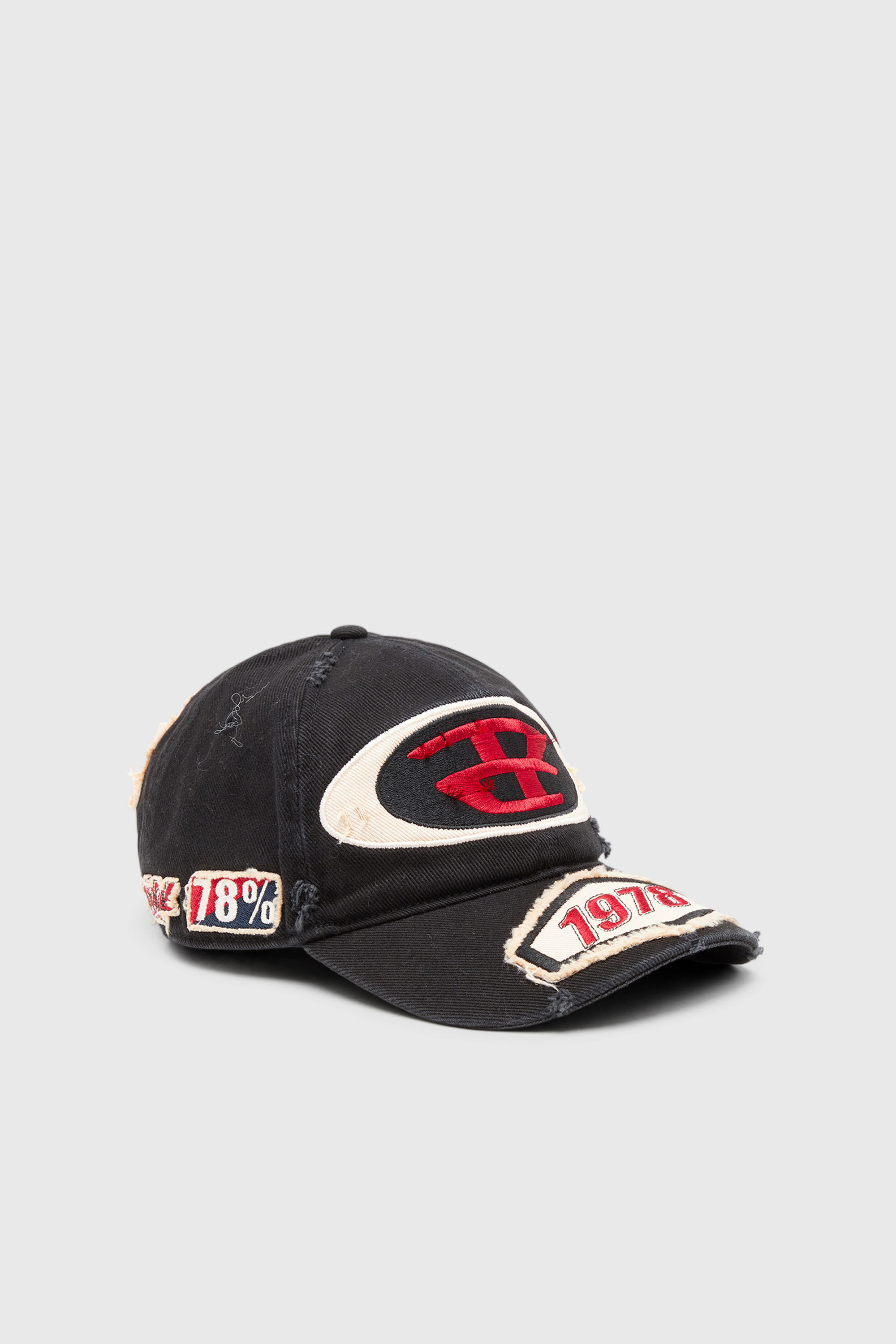Diesel - C-BRAFF, Unisex Basecap mit Strick-Aufn&auml;hern in Schwarz - 1
