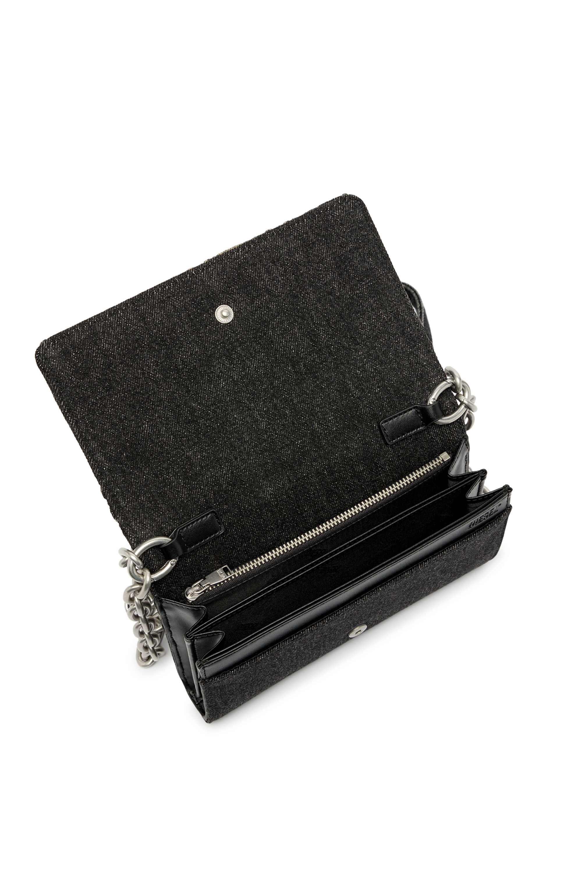 Women's Wallet purse in argyle quilted denim | Black | Diesel