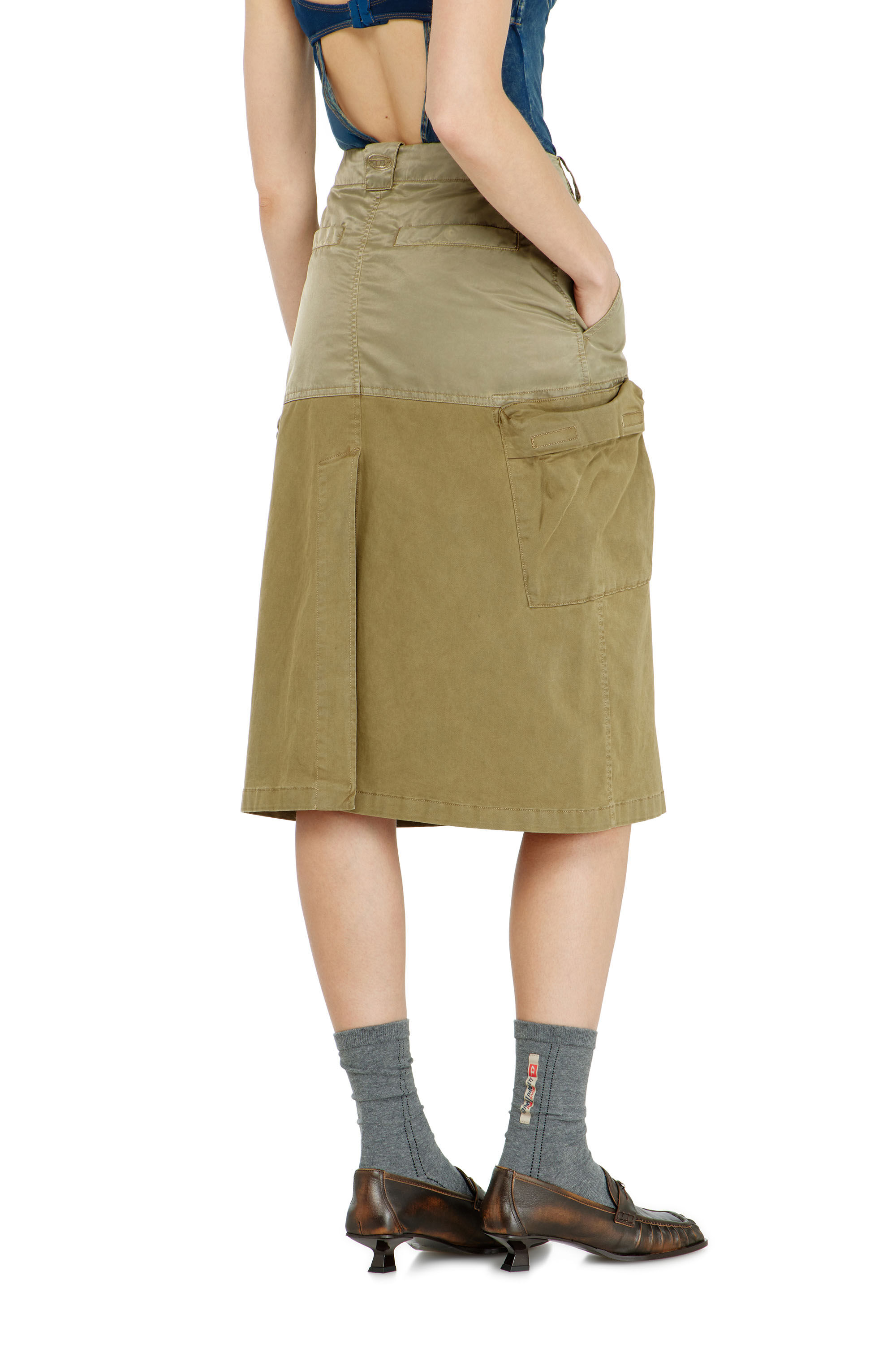 Diesel - O-DELE, Damen Cargo-Midirock aus Baumwolle und Nylon in null - 4