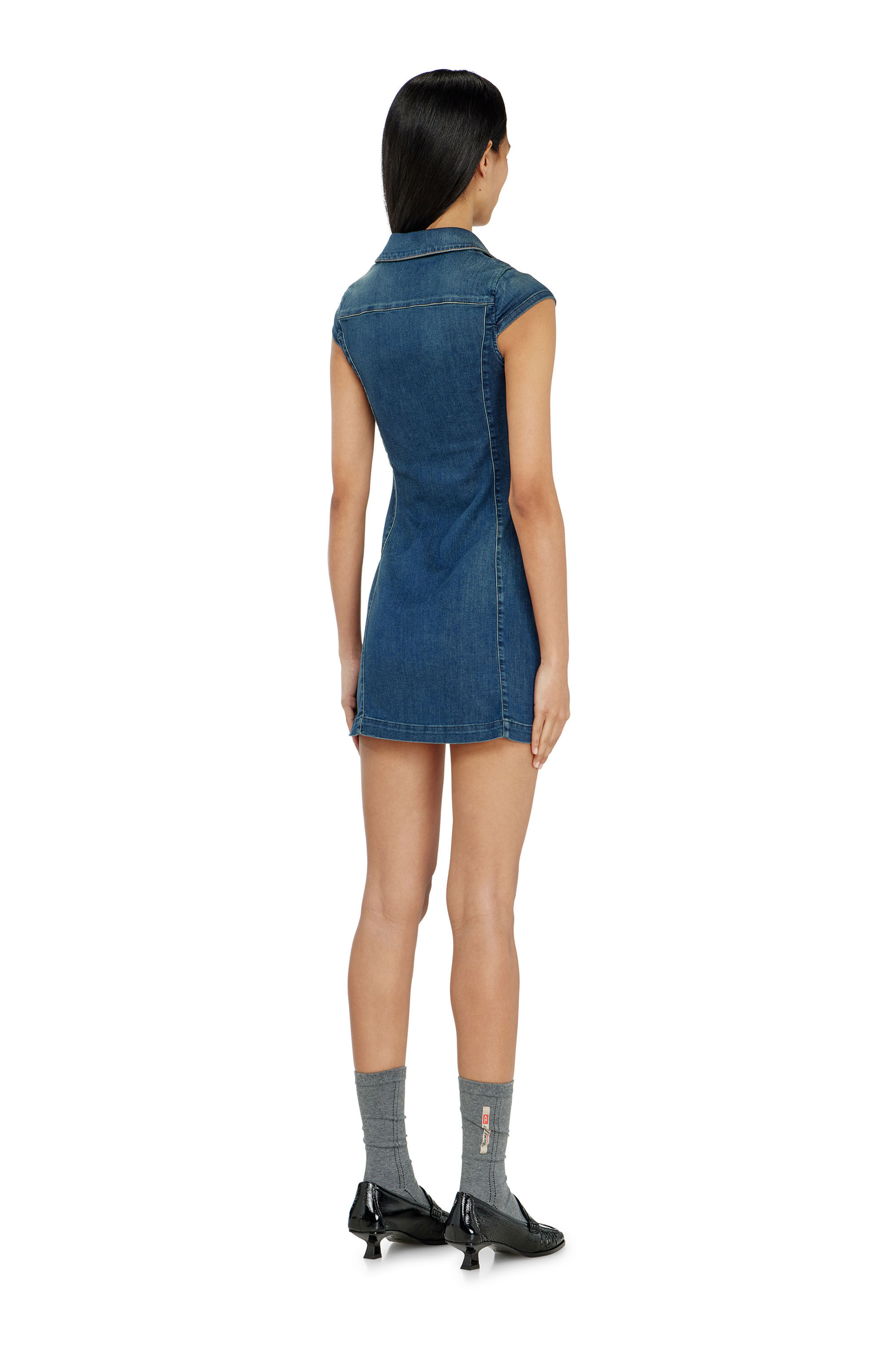 Diesel - DE-LORVYN-S, Damen Jeanshemdkleid mit durchgehendem zip in null - 3
