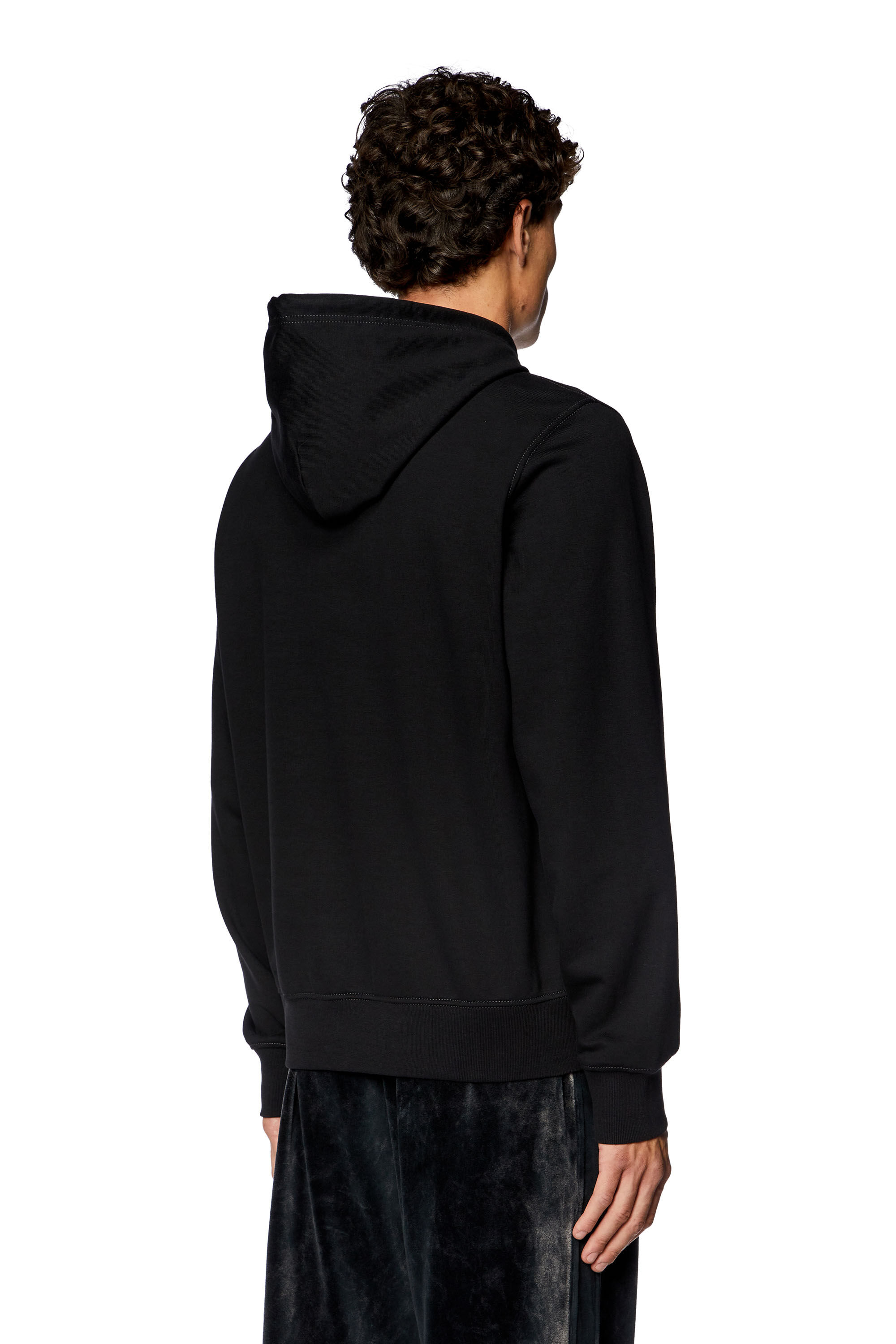Men's Hoodie with spaceship print | Black | Diesel AT