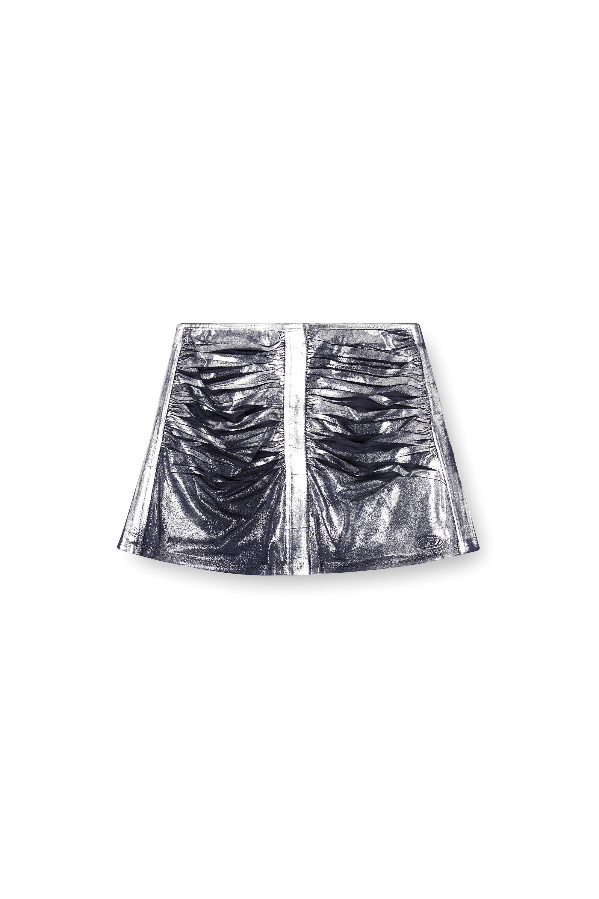 Diesel - O-IAMA, Damen Minirock aus Metallic-Jersey in Grau - 2