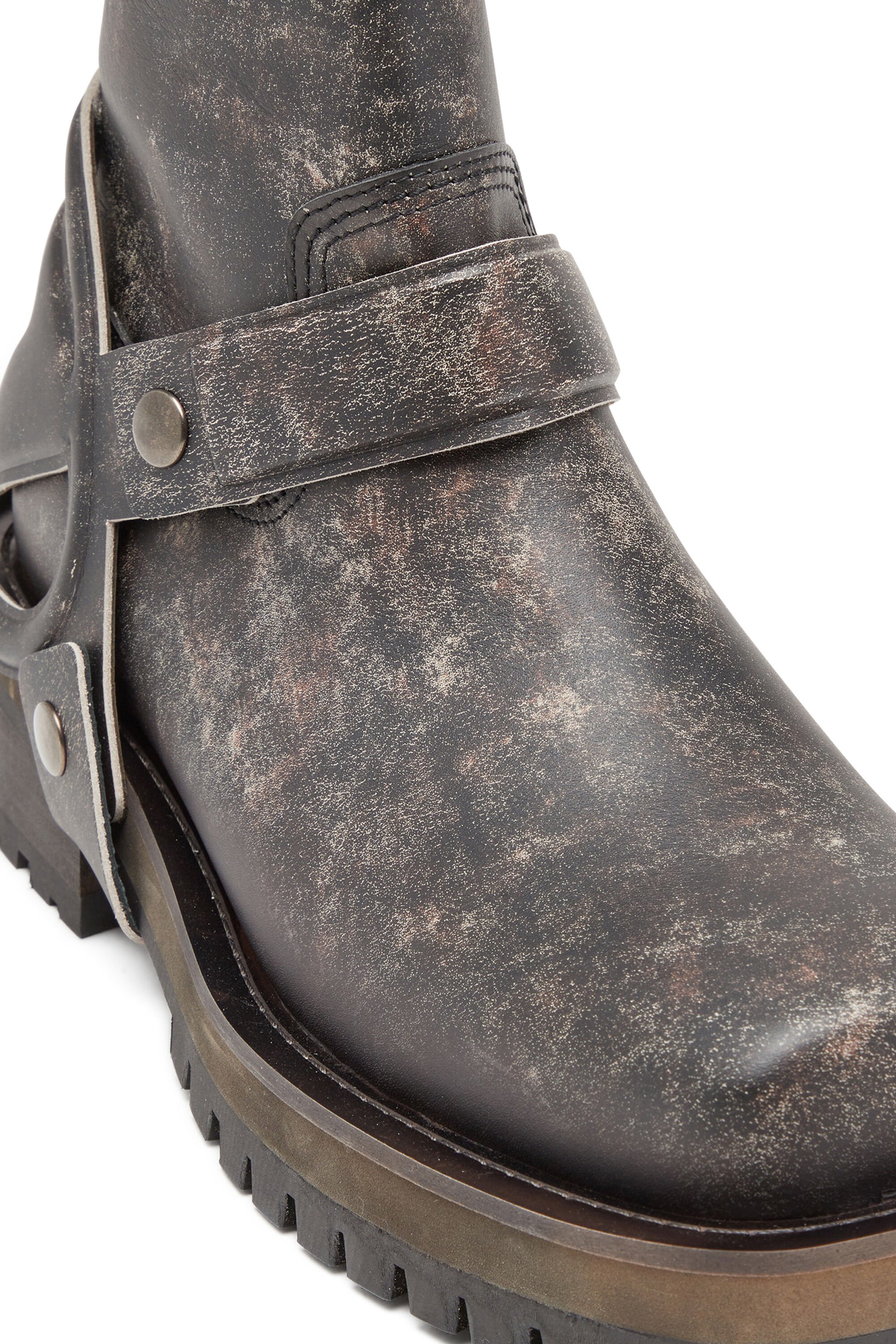 Mens distressed harness boots discount
