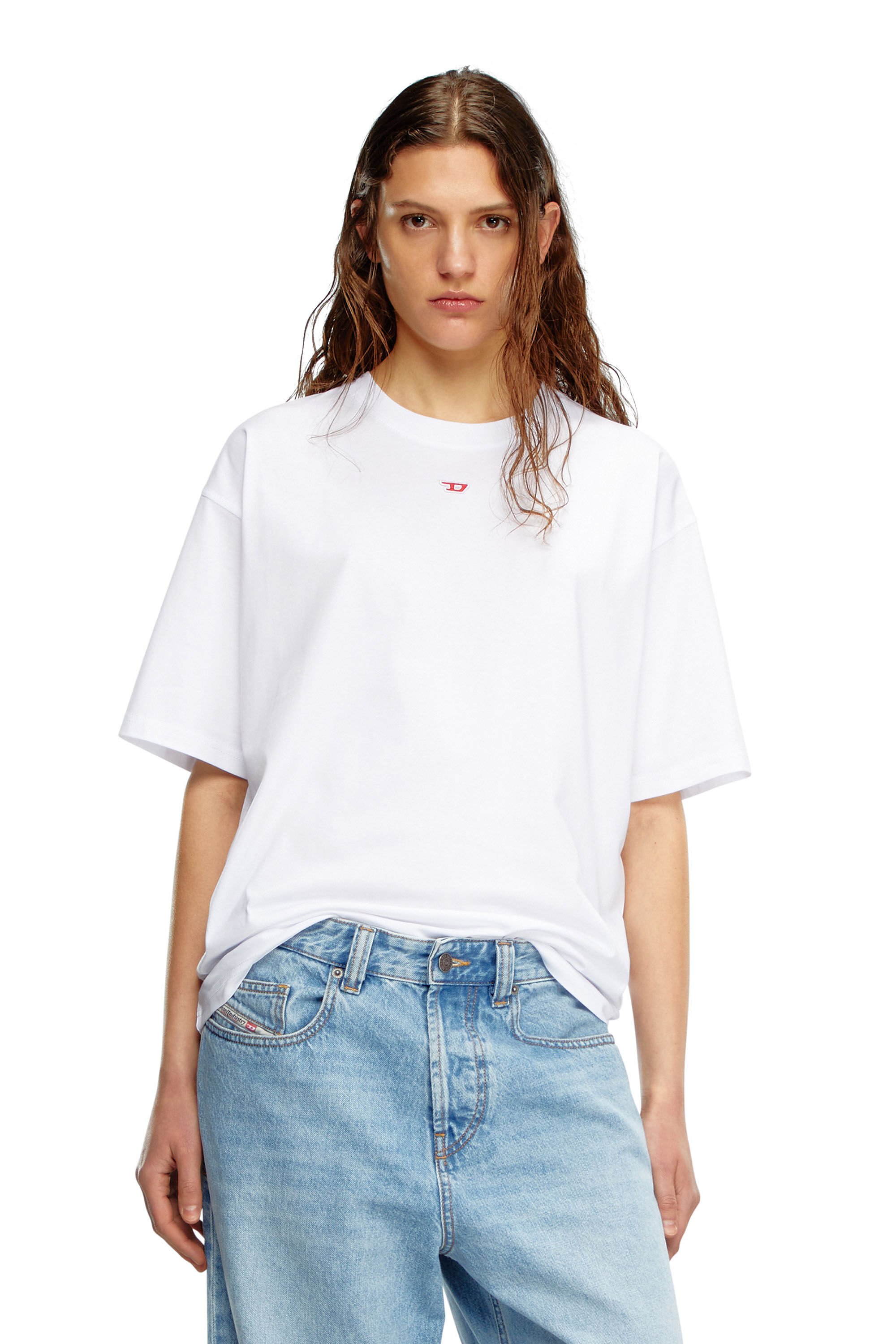 Diesel - T-BOXT-D, Unisex T-Shirt mit gesticktem D-Patch in Weiß - 5
