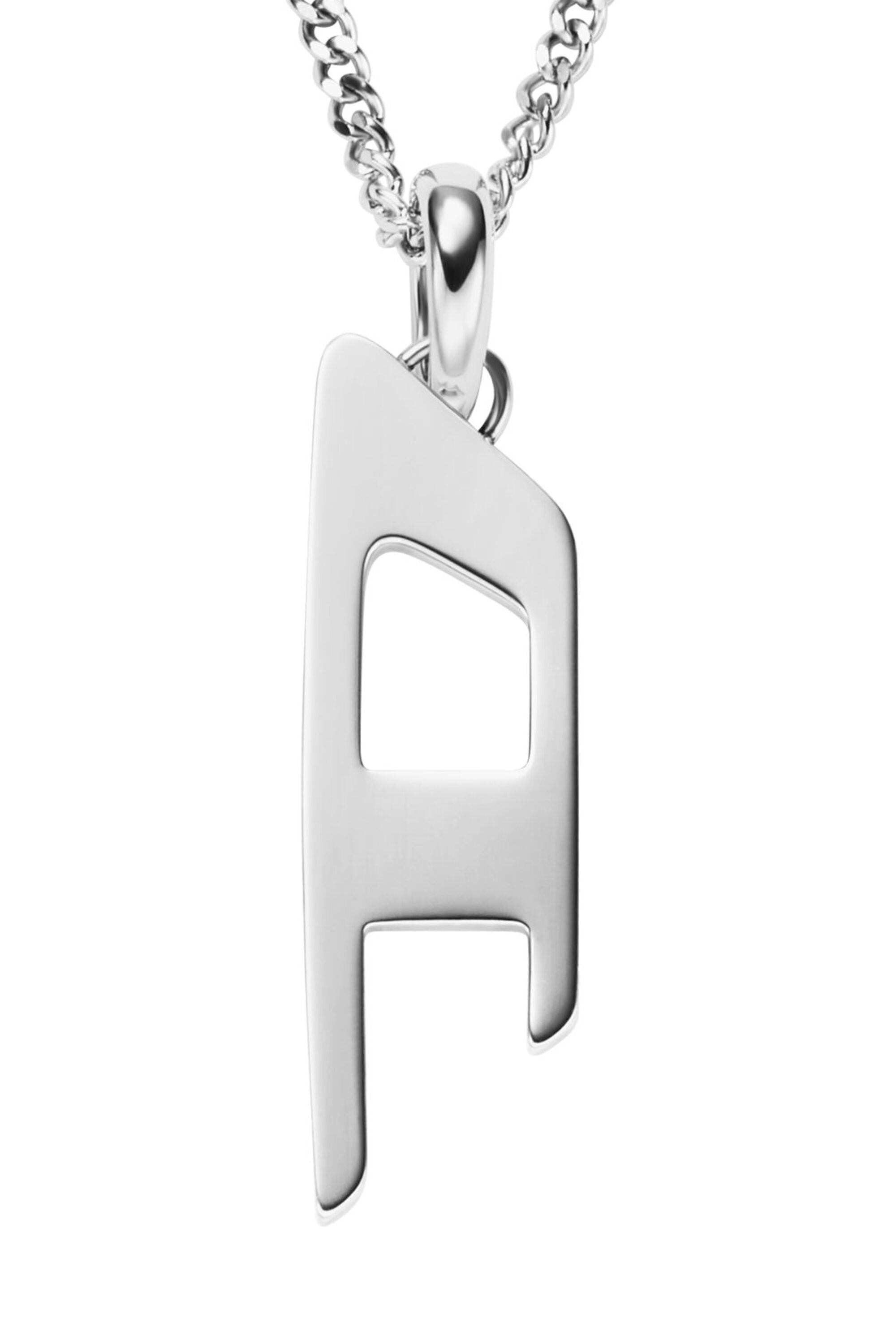 Diesel - DX1625040 JEWELLERY, Unisex Halskette mit D-Logo-Anhänger aus Edelstahl in Silber - 2