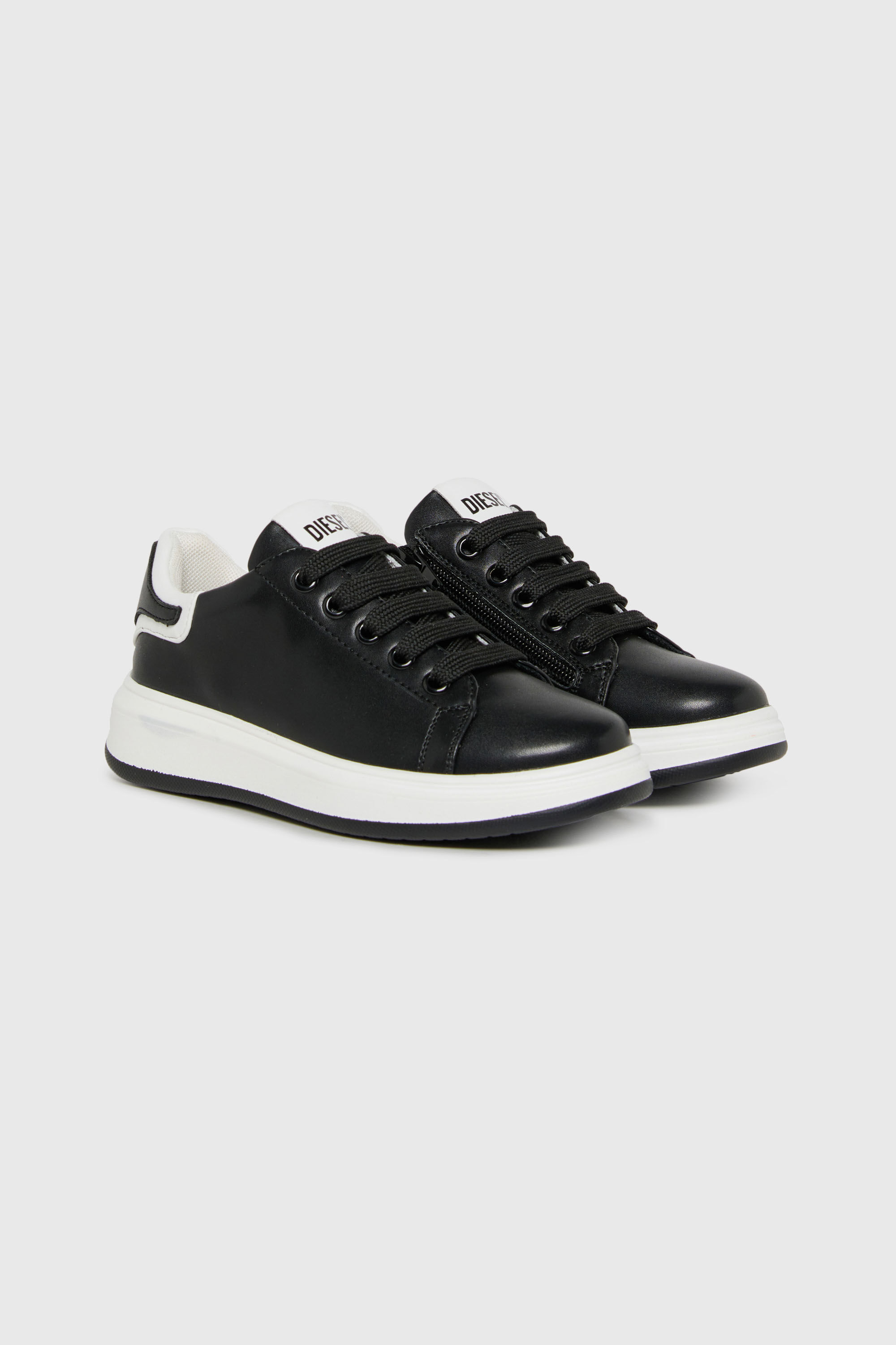 Diesel - S-MEQUIPLA, Unisex S-MEQUIPLA-Sneakers mit kontrastierenden Bes&auml;tzen in Schwarz - 2