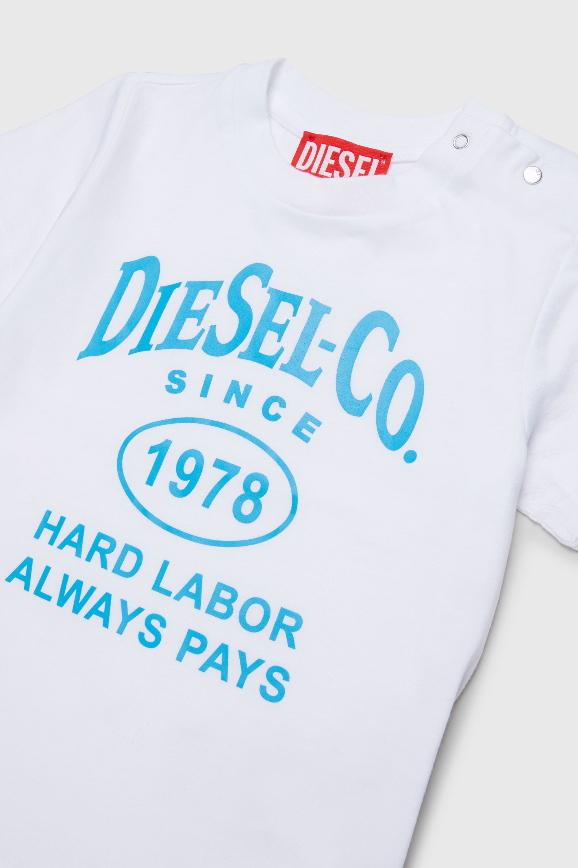 Diesel - TSINB, Herren T-Shirt aus Baumwolle mit Slogan-Print in Wei&szlig; - 3