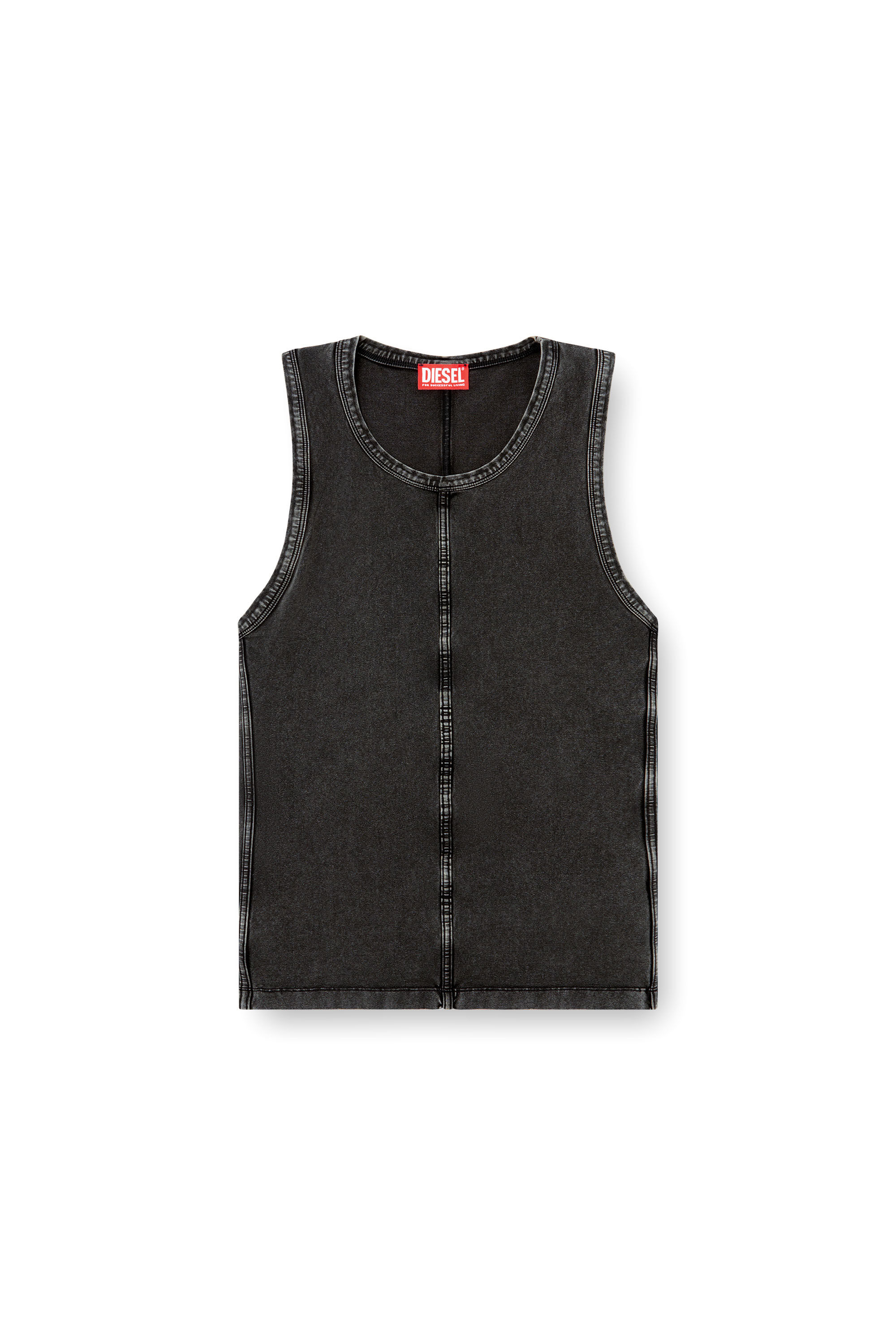 Diesel - T-MELY-SL, Herren Tanktop aus Jersey in Denim-Optik in null - 2