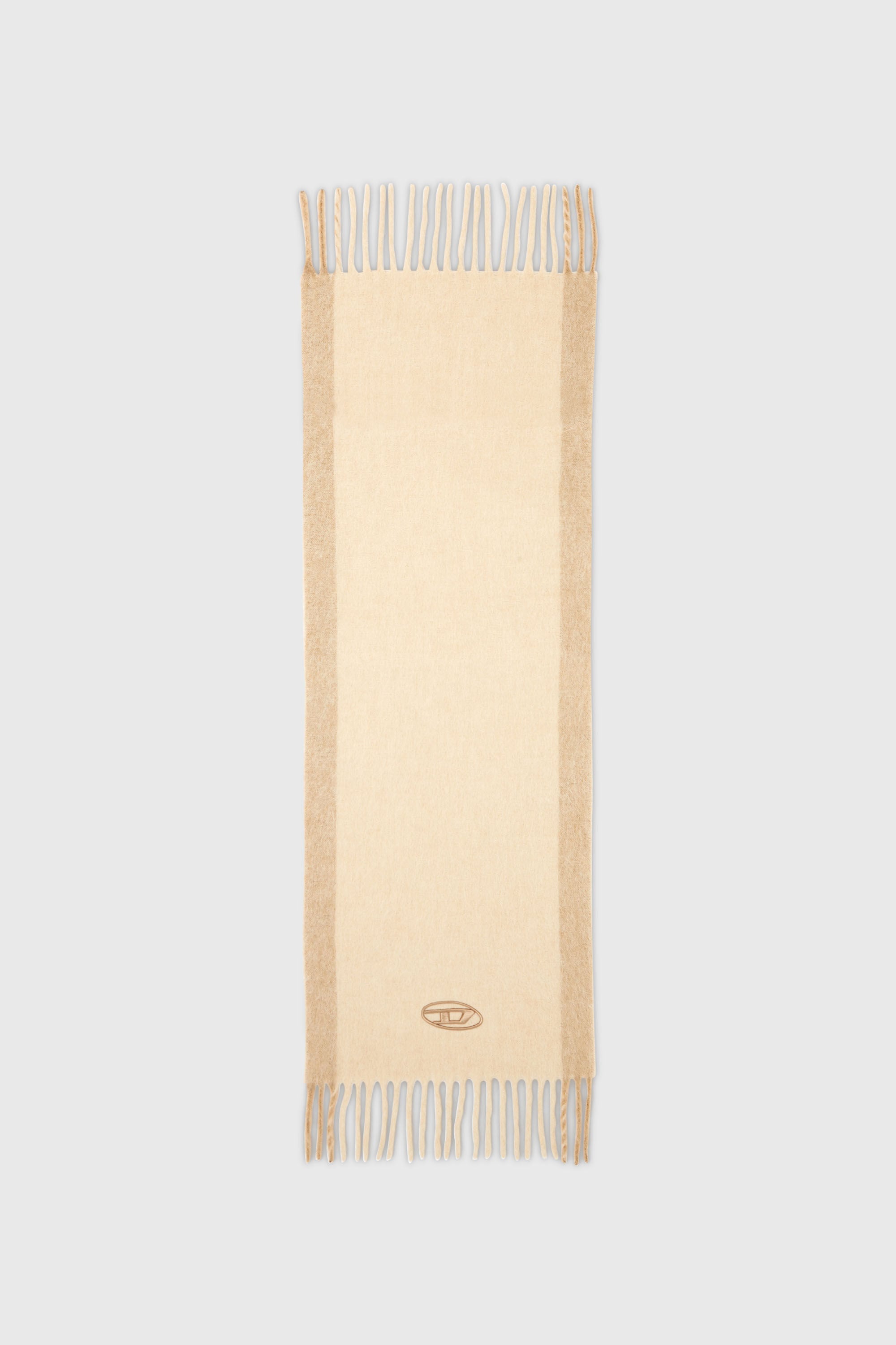 Diesel - S-OLID, Herren Schal aus Wollmischung mit kontrastierenden Streifen in Beige - 2