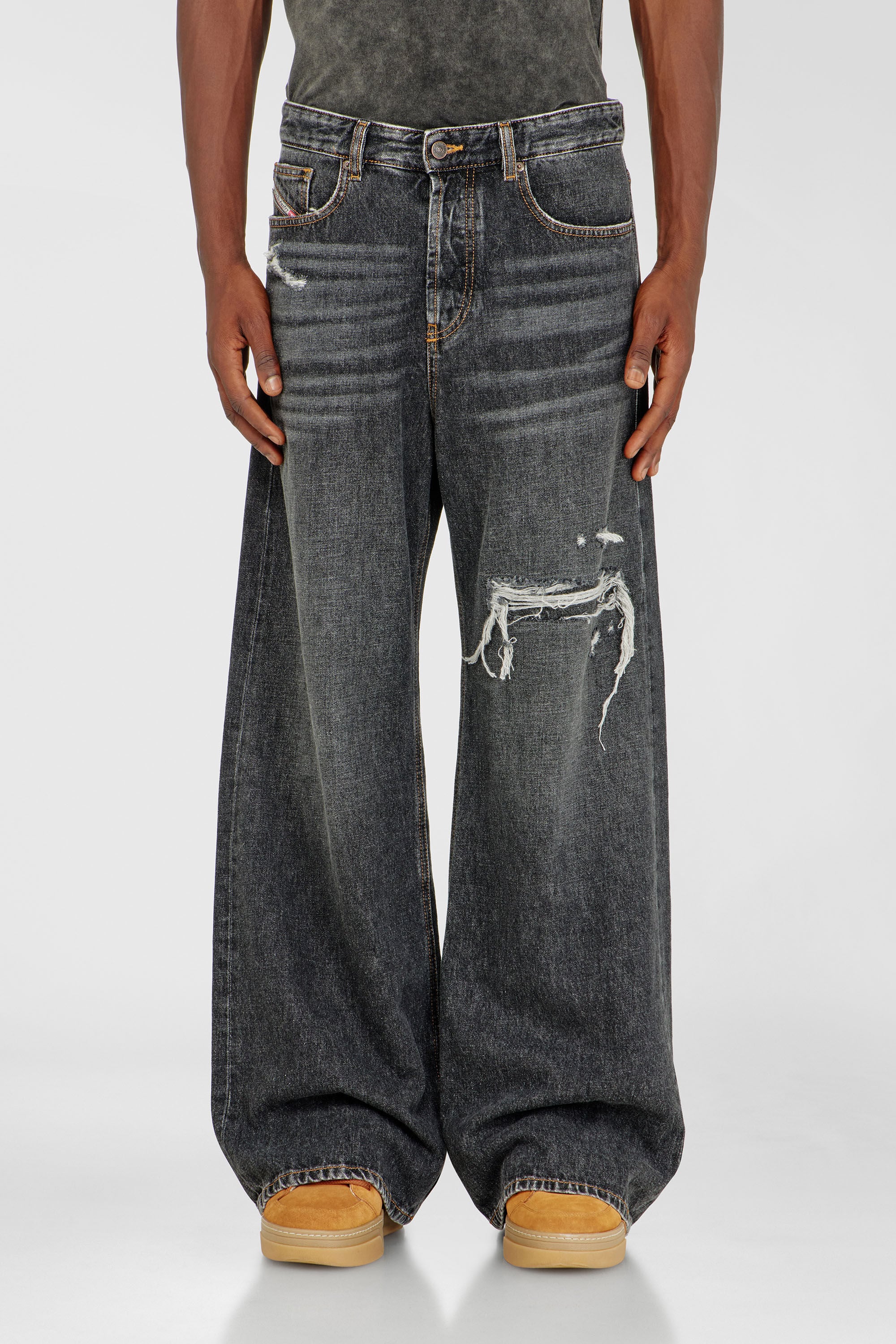 Diesel - Herren Relaxed Jeans D-Rise 007DN, Schwarz/Dunkelgrau - 4