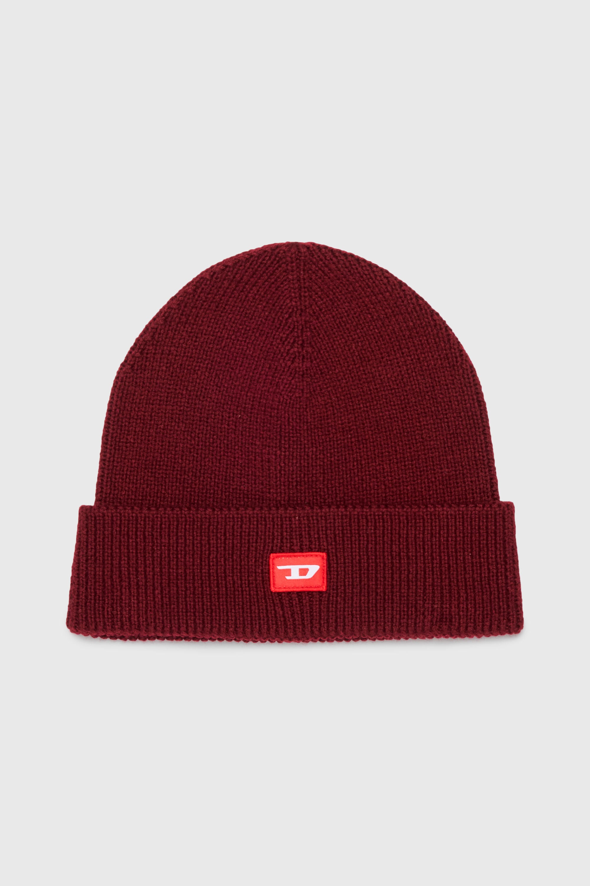 Diesel - FLOT, Unisex Beanie aus Wollmischung mit D Logo Patch in Rot - 1