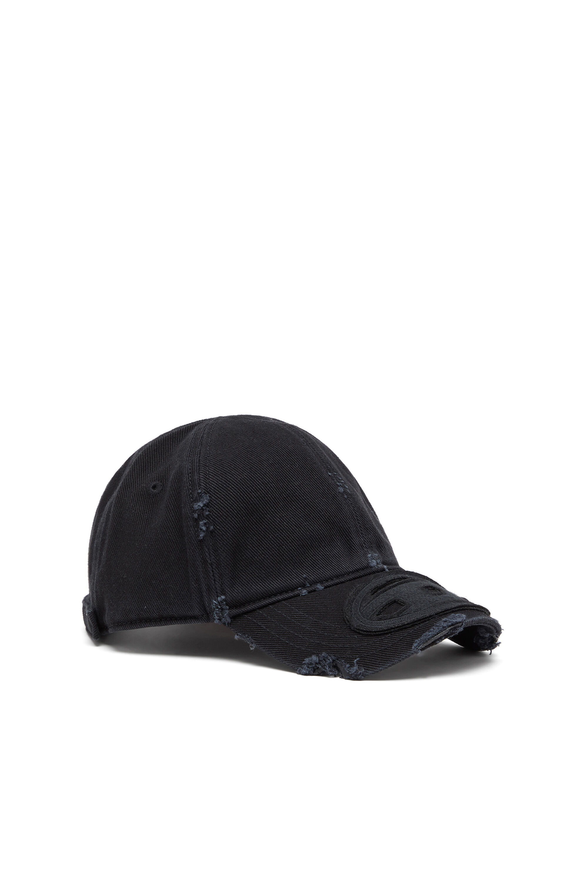 Diesel - C-BIGDOV, Herren Cap aus baumwoll-twill mit distressed details in Schwarz - 1