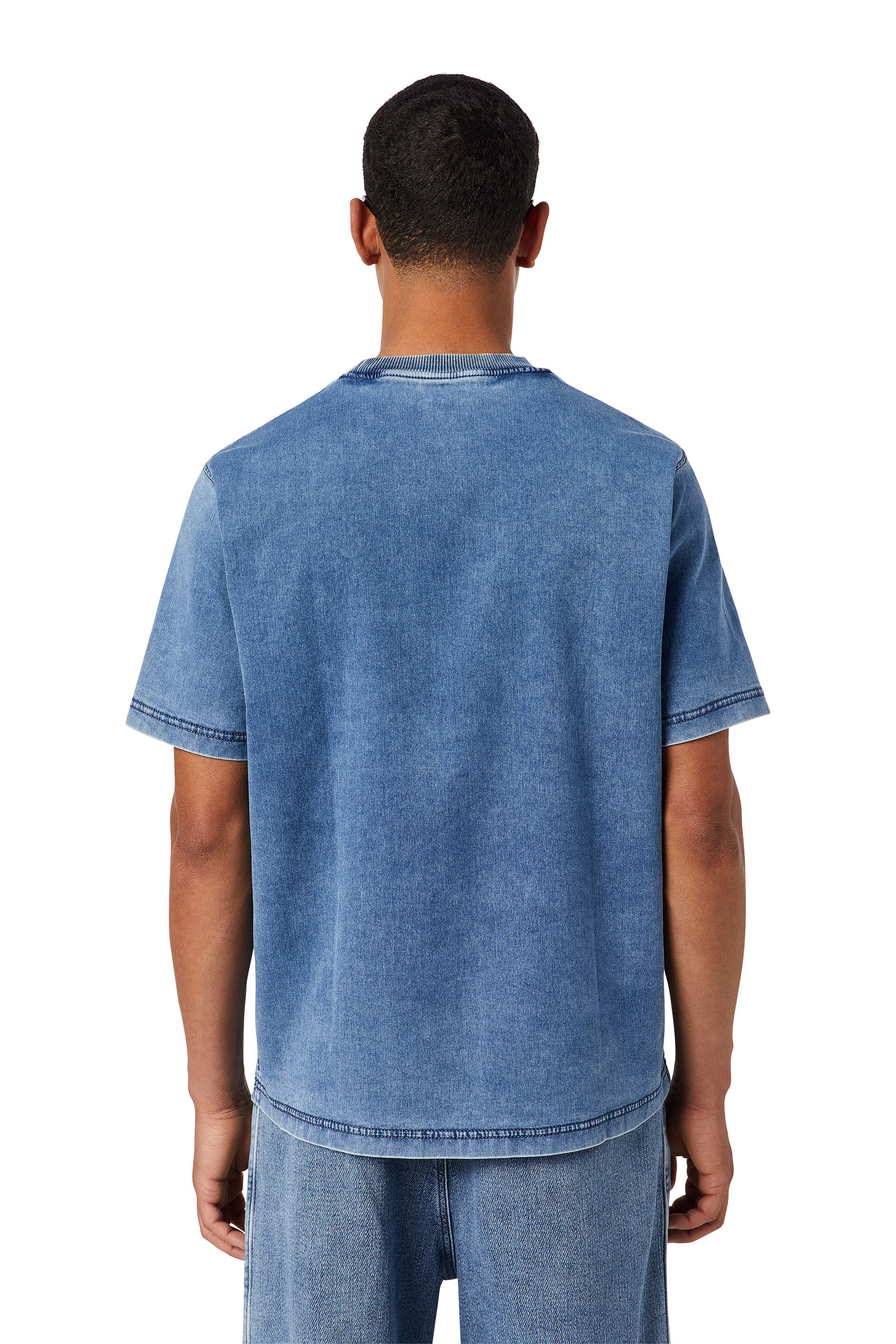 Diesel - D-BIGGOR TRACK DENIM T-SHIRT, Hellblau - Image 4