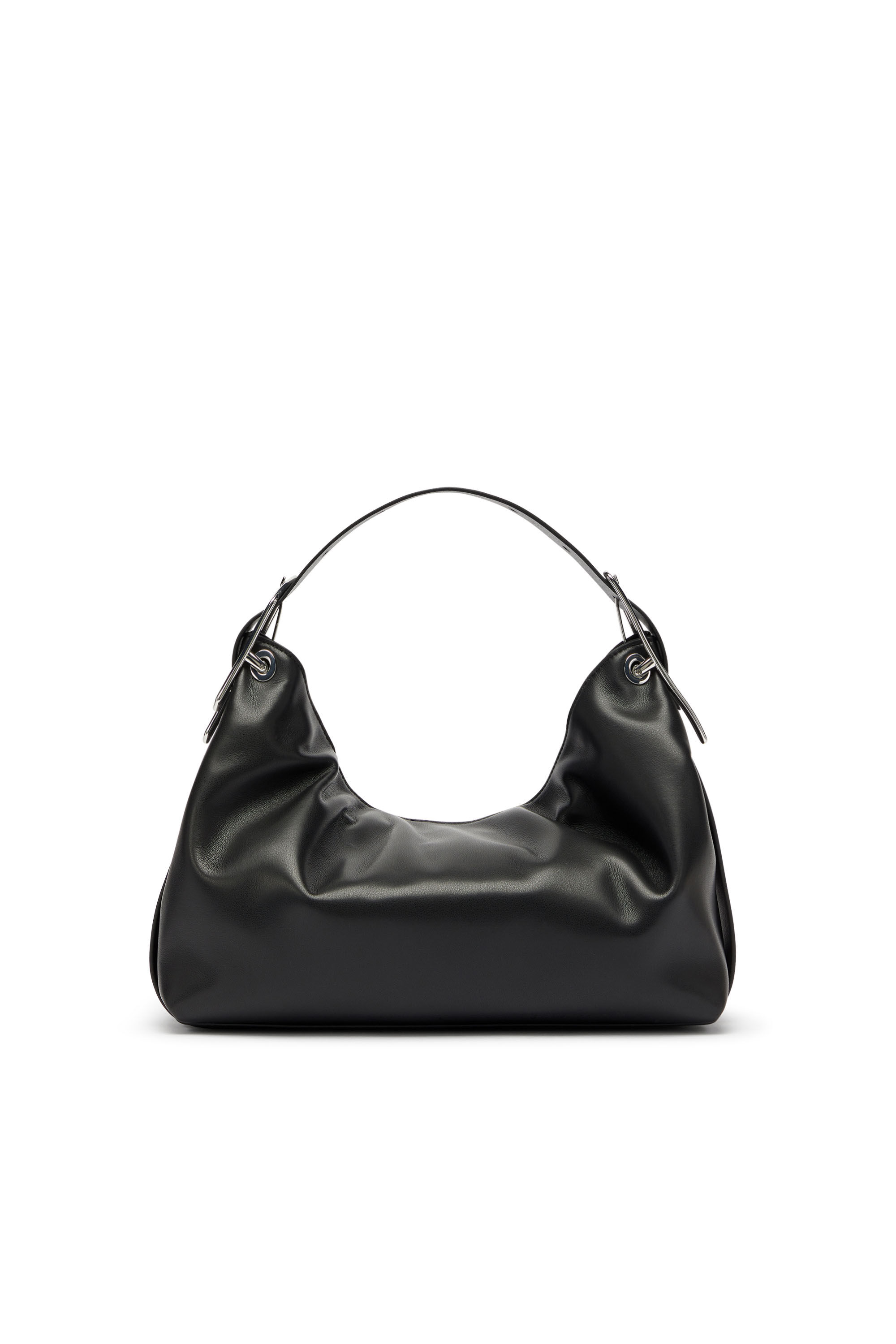 Diesel - D-LINE SHOULDER, Damen D-Line-Leder-Schultertasche in Schwarz - 3