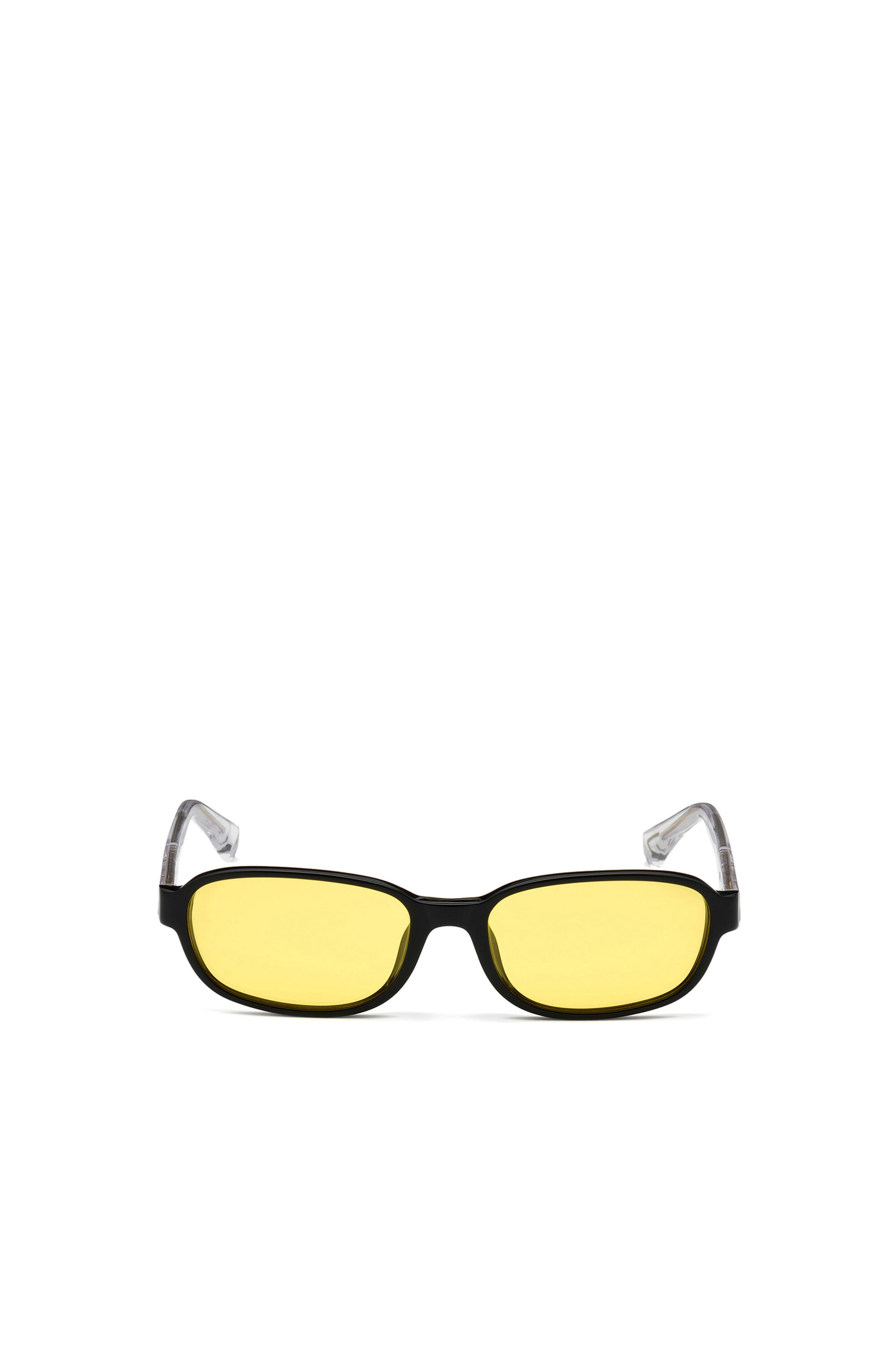 Diesel - DL0326, Unisex Schmales, rechteckiges Brillengestell aus Acetat in Gelb - 1