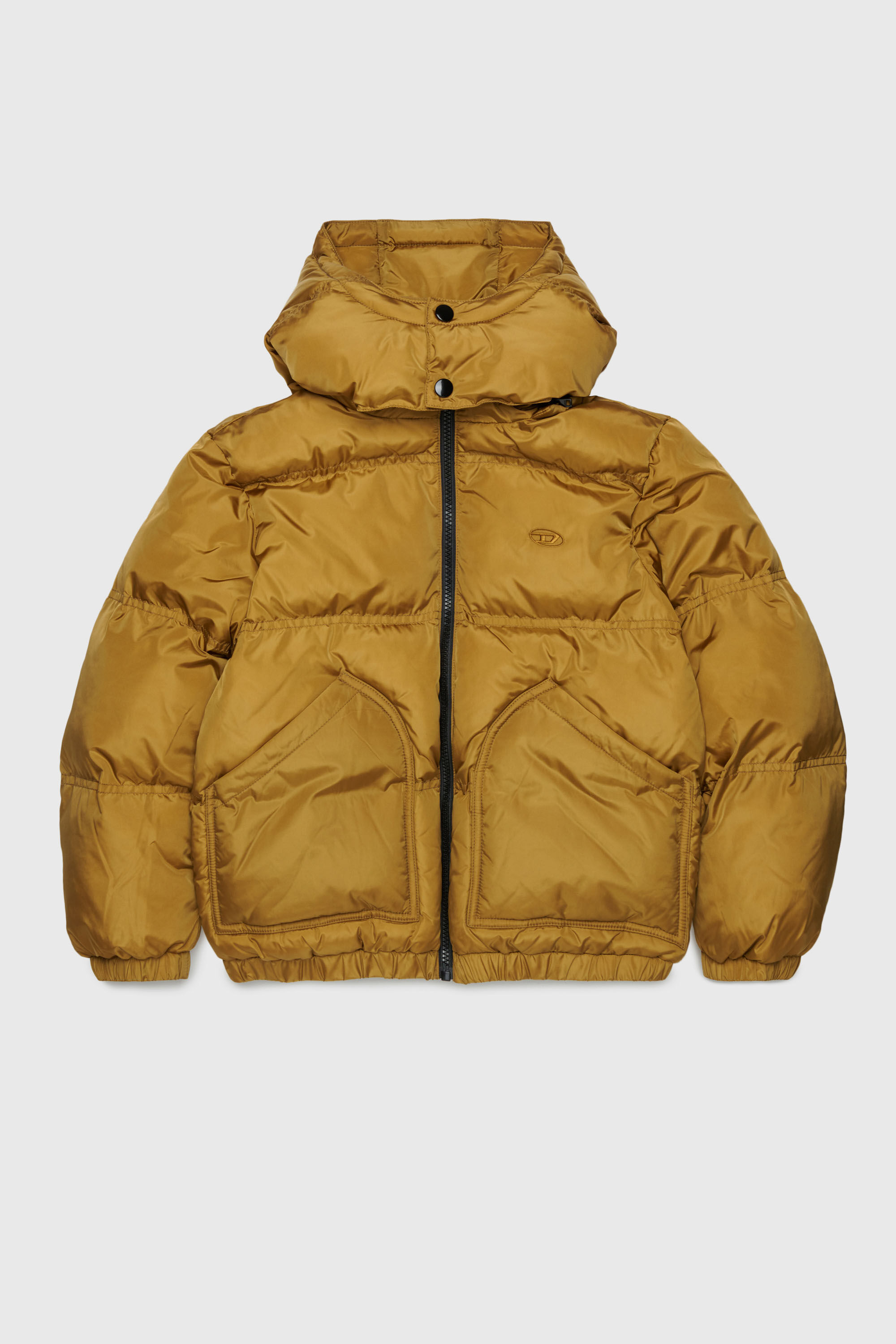 Diesel - JRIVON, Unisex Steppjacke mit Kapuze und oversized Taschen in Braun - 1
