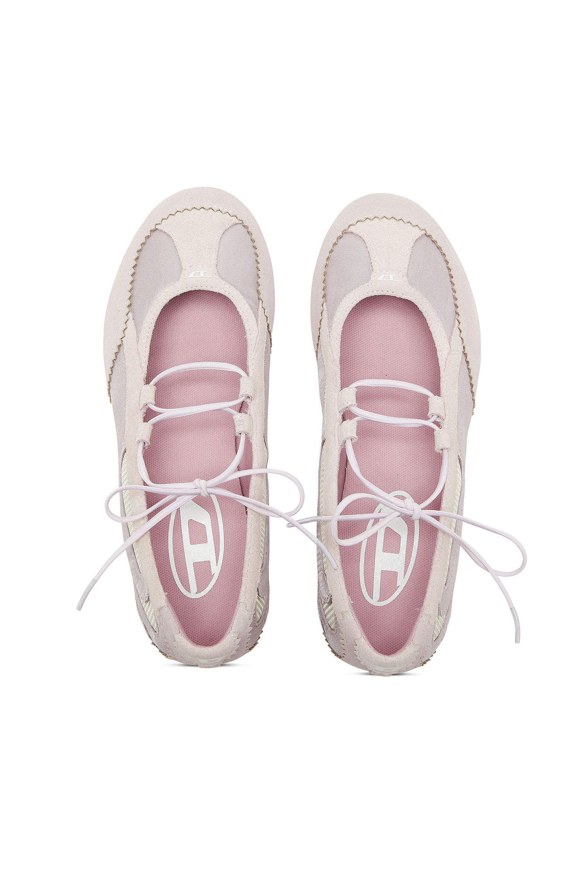 Diesel - D-MILE BALLERINA LACE UP II W, Damen D-Mile &ndash; Ballerinaschn&uuml;rschuhe aus Leder und Mesh in Rosa - 4