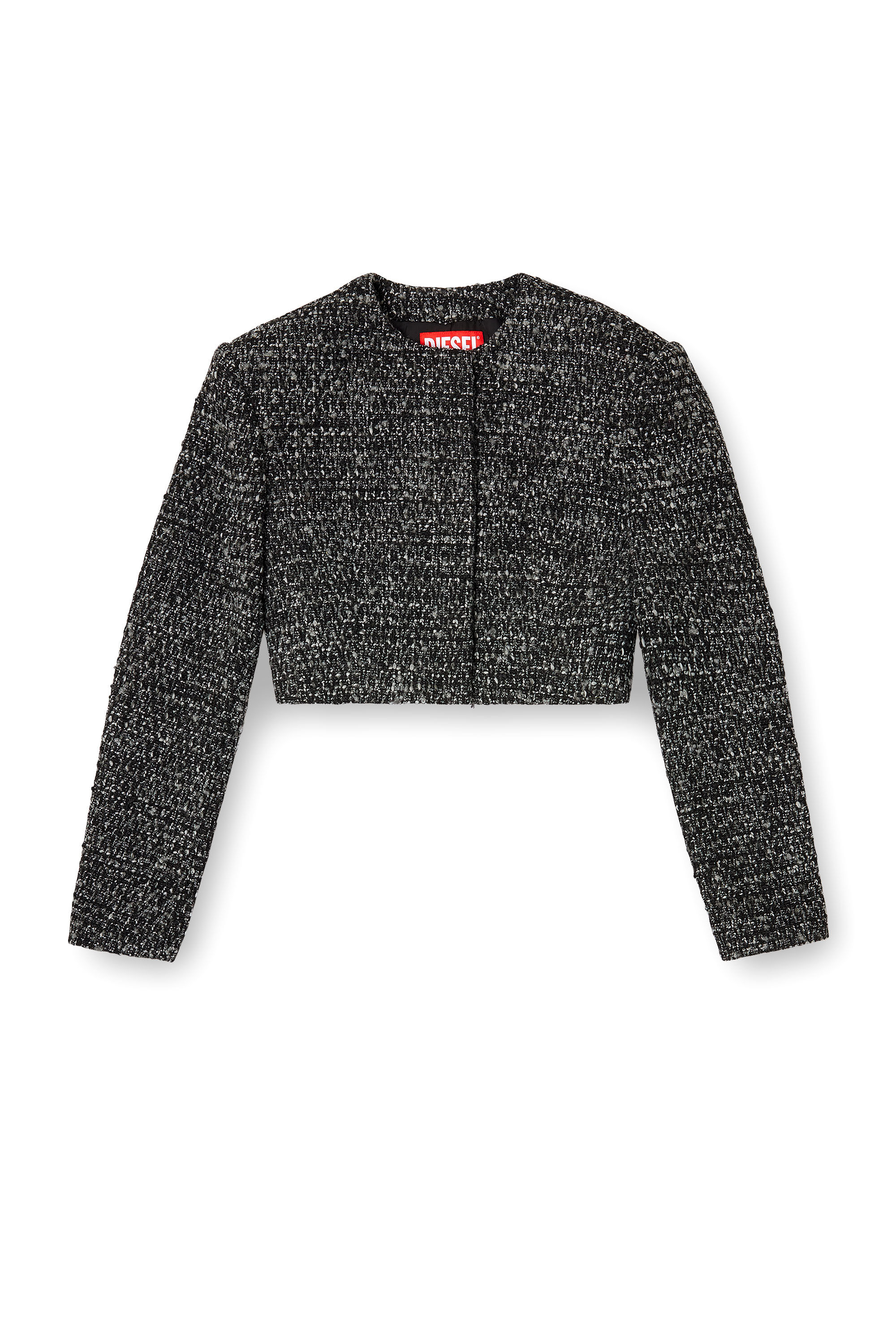 Diesel - G-CROP-G, Damen Verkürzte Jacke aus Bouclé-Stoff in Schwarz - 2