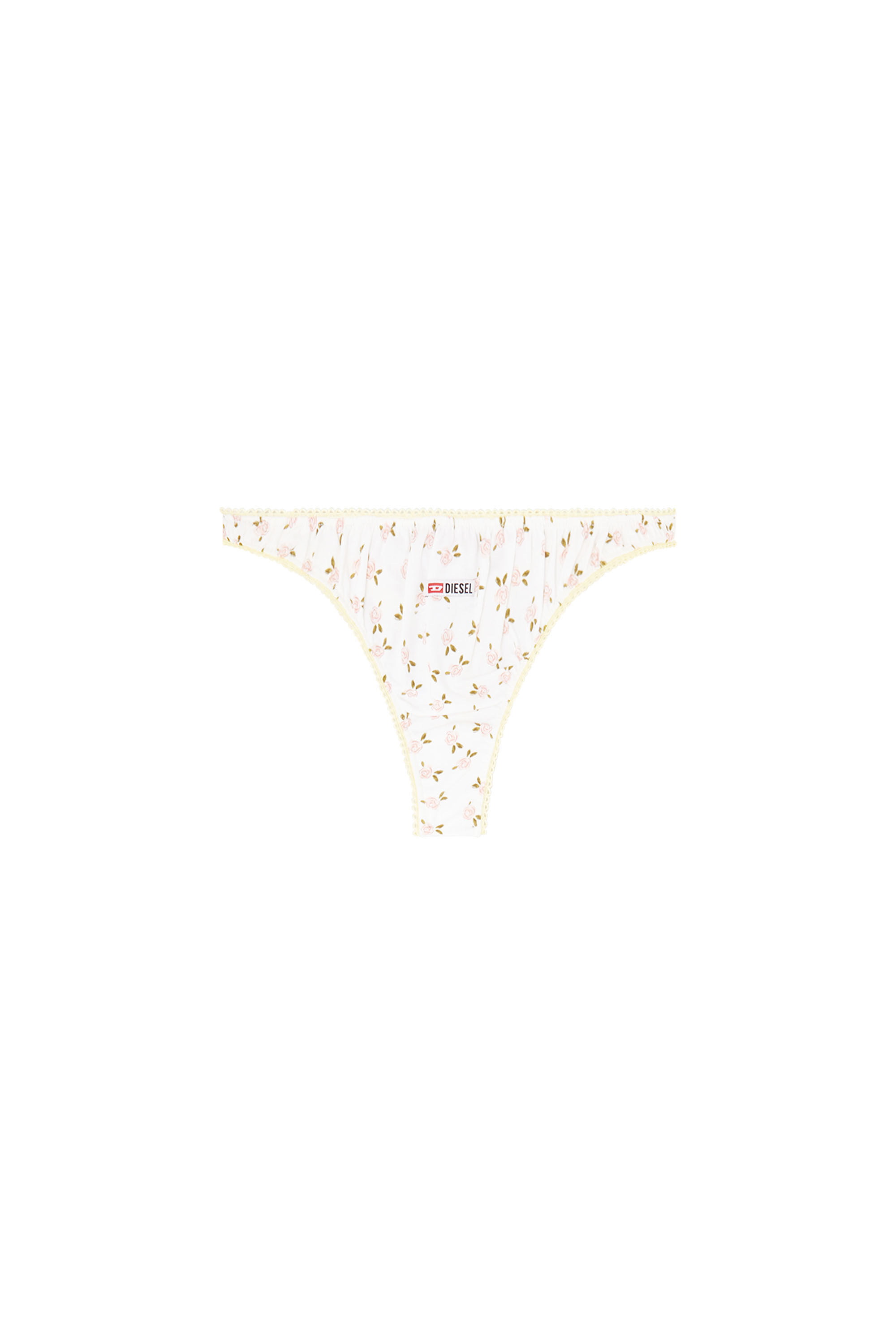 Diesel - ALEXIS-D-CORE, Damen String in Baumwolle mit all-over Blumenmuster in Wei&szlig; - 2