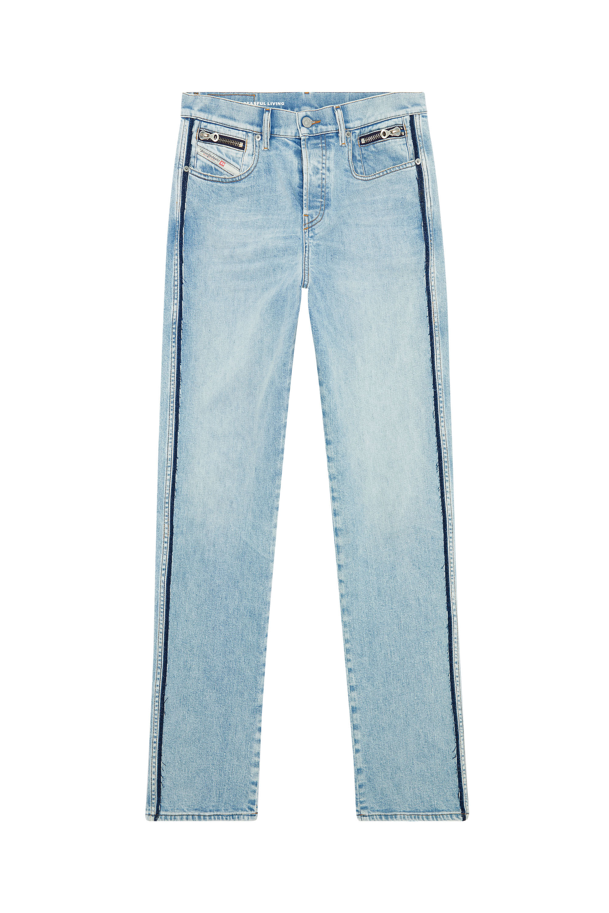 Diesel - 2020 D-Viker 09F41 Straight Jeans, Hellblau - Image 2