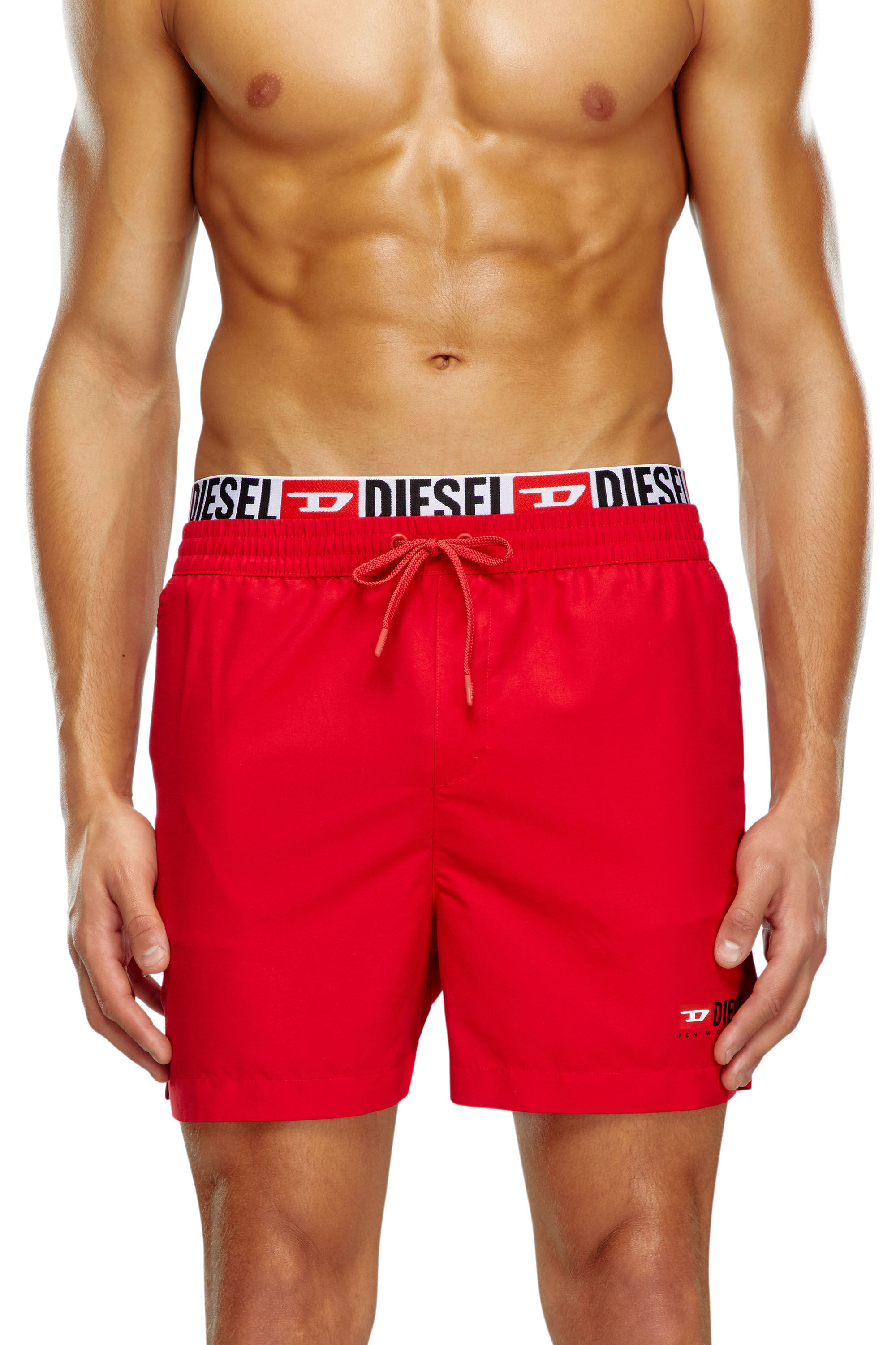 Diesel - BMBX-VISPER-41, Man Double-waist board shorts in Red - Image 1