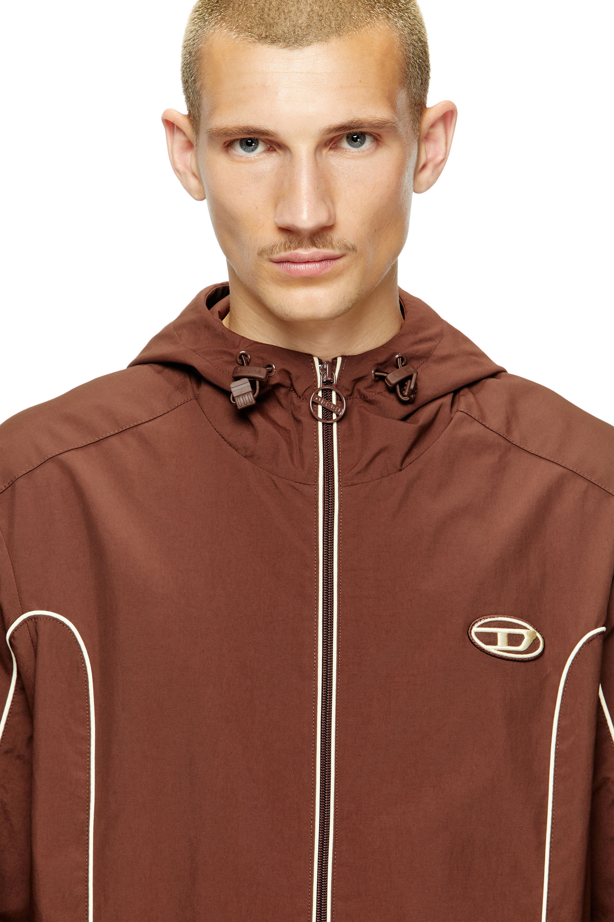 Diesel - J-HIVES, Herren Windjacke mit Kontrastpaspelierung in Braun - 5