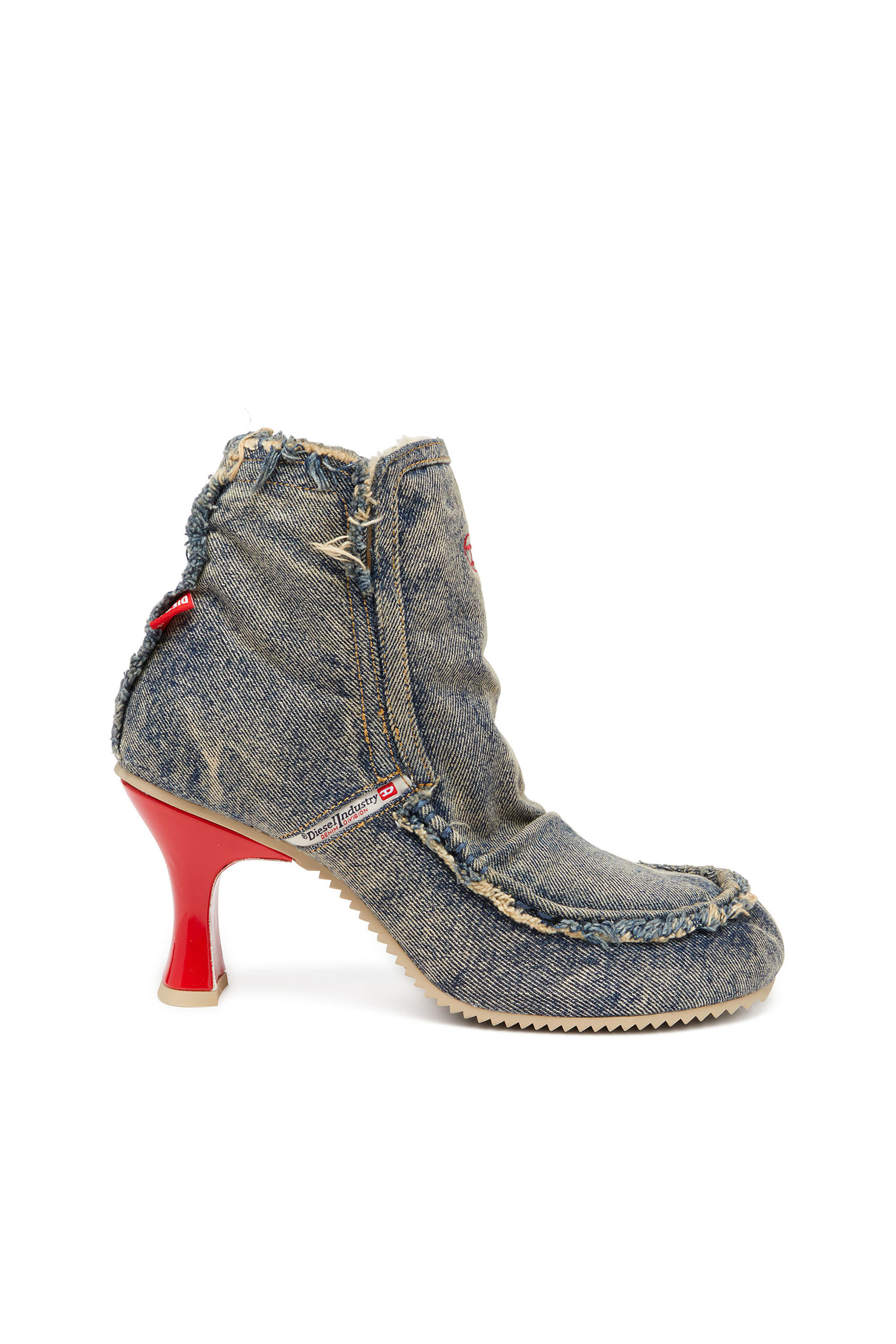 Diesel - D-WOODSTOCK HEEL AB, Damen D-Woodstock - Stiefel aus Denim mit Absatz in Blau - 1