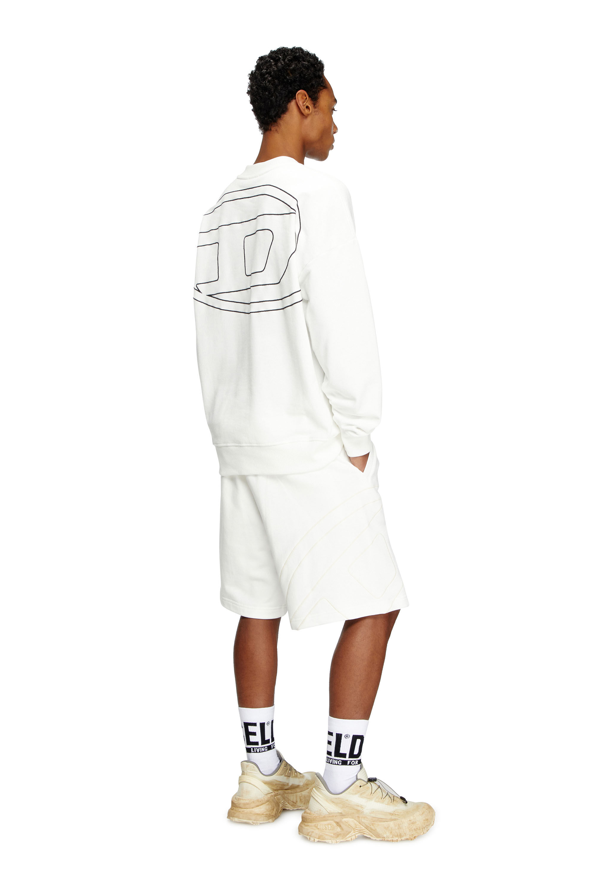 【DIESEL】 S-ROB-MEGOVAL-D A113030GYCJ-5AF Men's Sweatshirt with logo embroidery | Black | Diesel